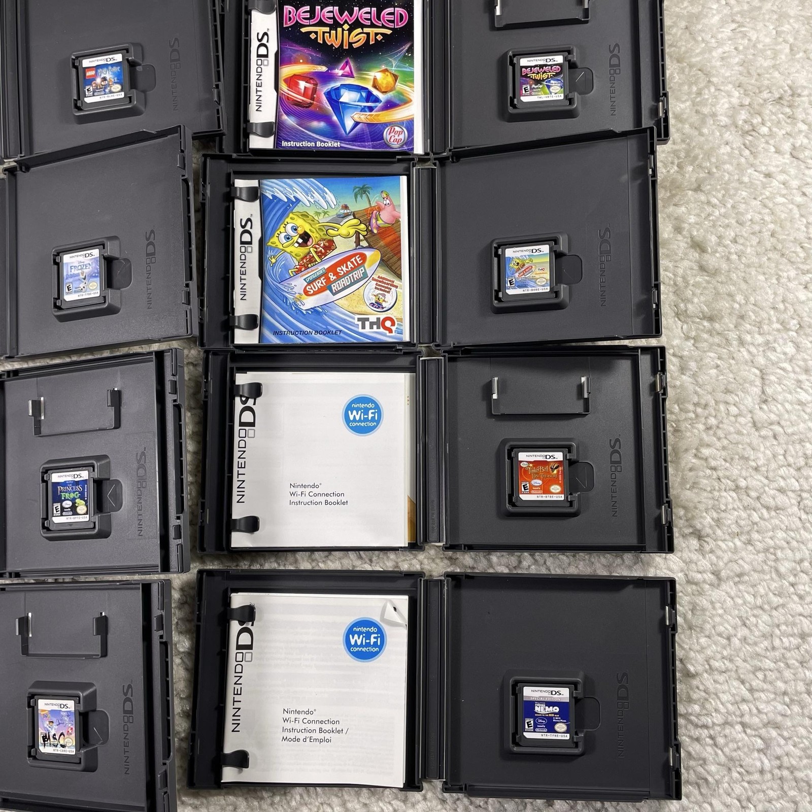 Nintendo DS Video Game Lot 8 Lego Harry Potter Frozen Dora Disney Spongebob Kids