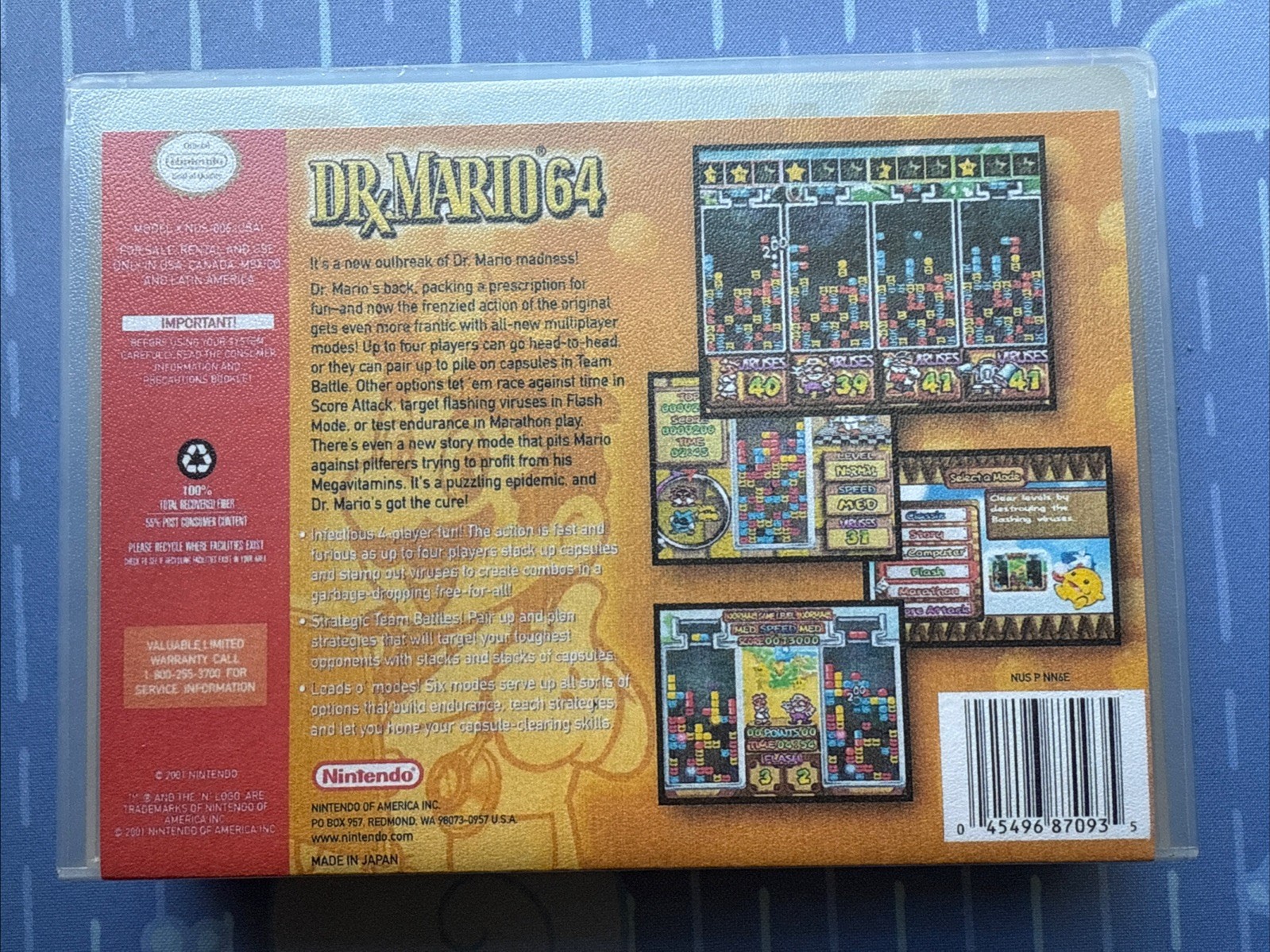 Dr. Mario 64 (Nintendo 64, 2001) N64 GAME + MANUAL + COLLECTOR CASE!!!!