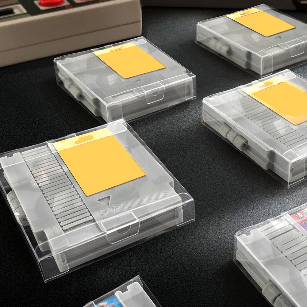 Display Case for Nintendo Game Cartridges NES Clear Plastic Protectors Storage