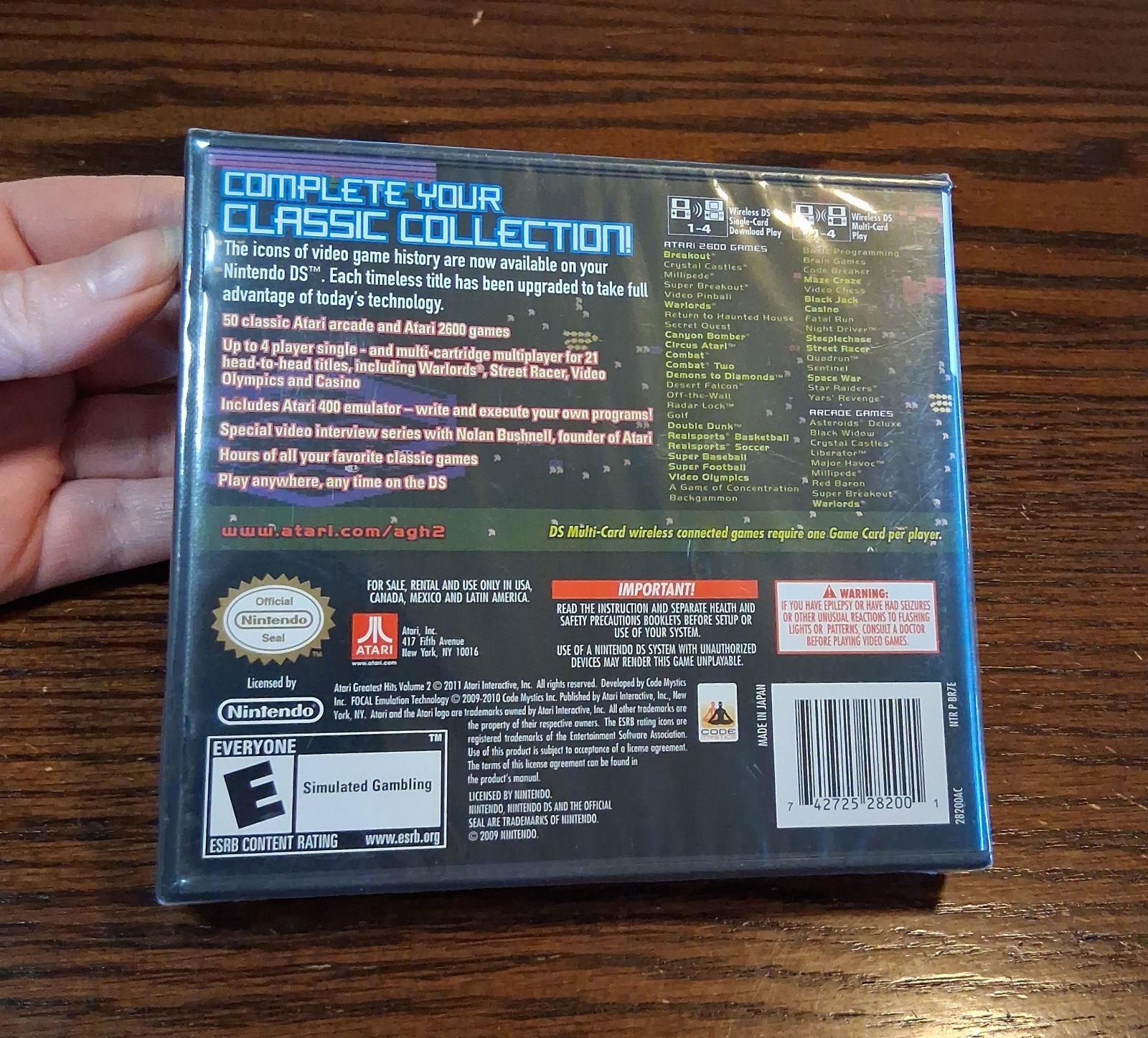 Atari Greatest Hits: Volume 2 for Nintendo DS New Sealed See Pics/Description