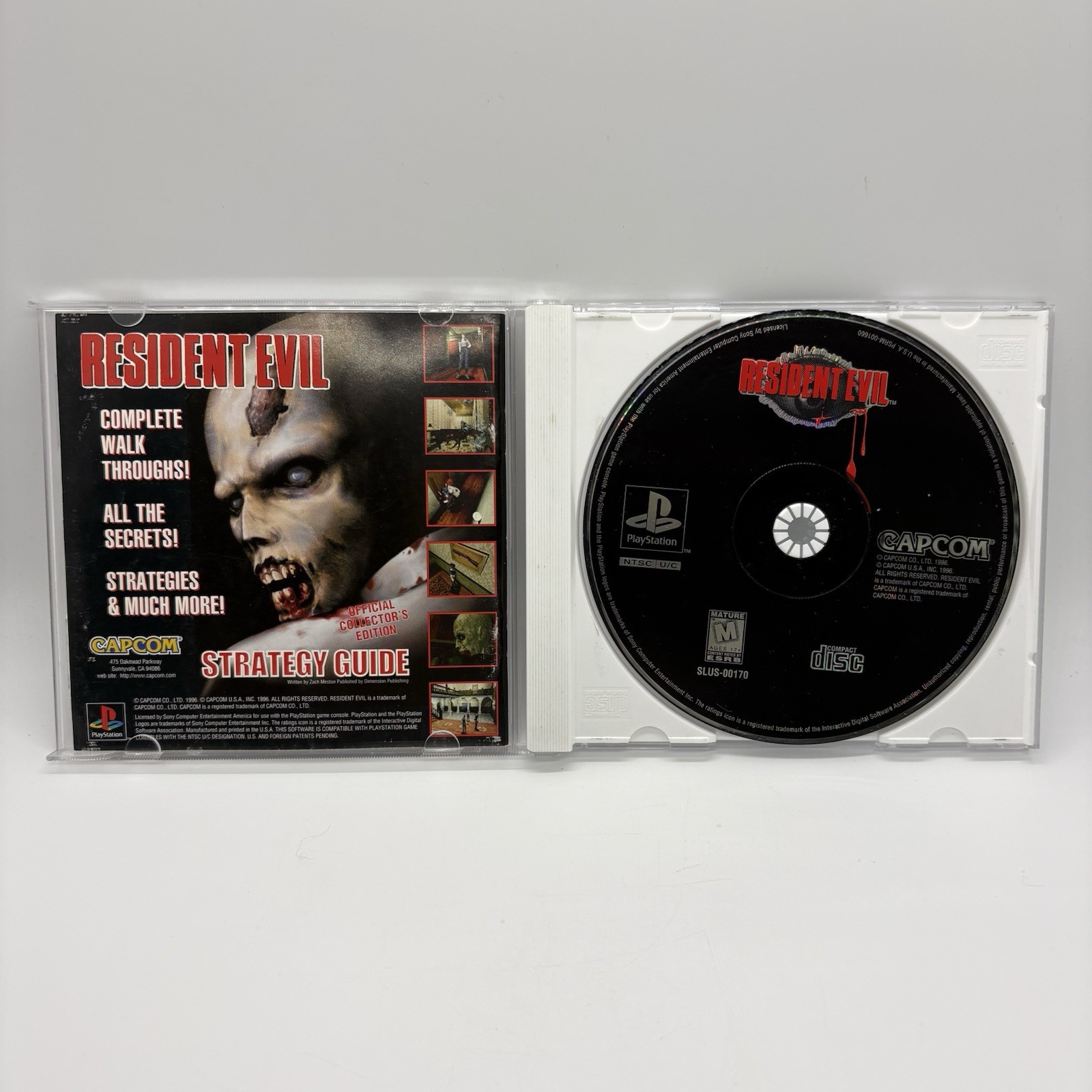 Resident Evil PS1 PlayStation 1 Game & Manual W/Registration Card Only Tested