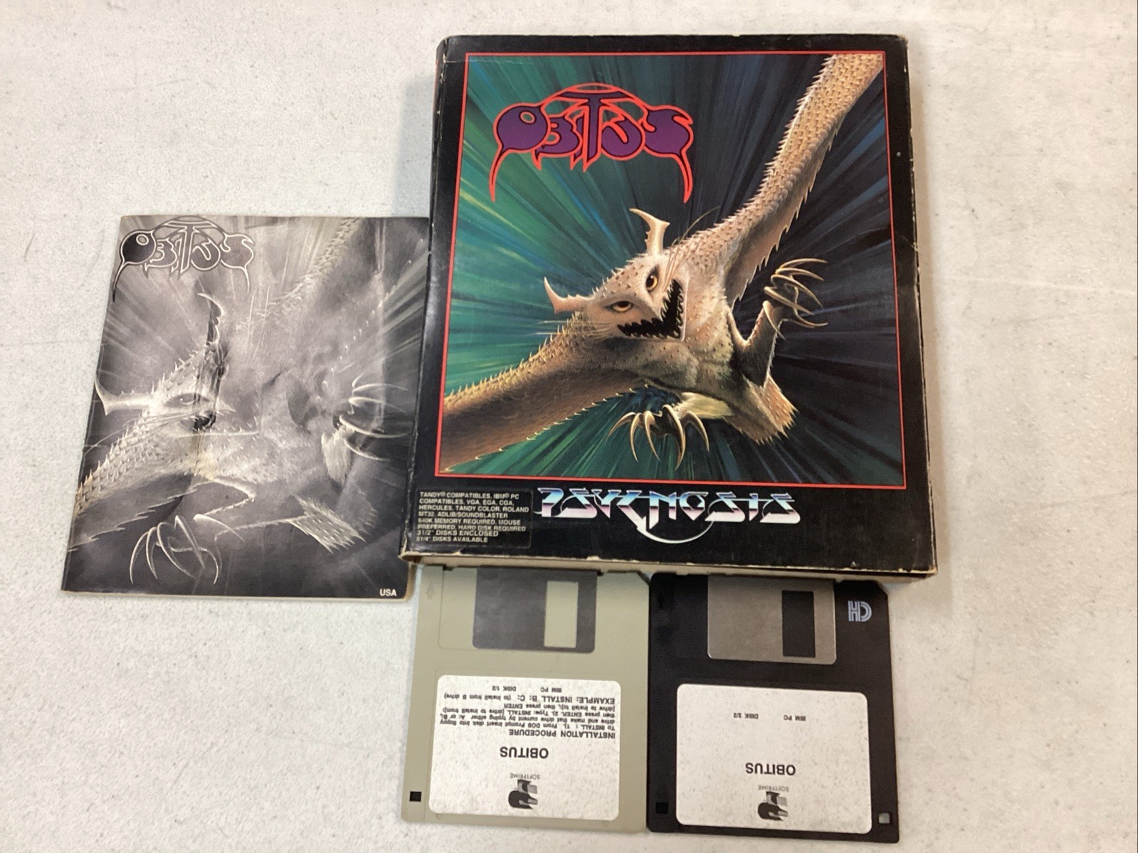 Obitus Commodore Amiga Psygnosis 3.5″ Disks PC Games Big Box