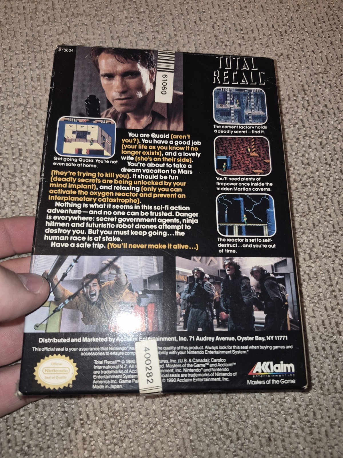 Total Recall (Nintendo Entertainment System, 1990) No Manual