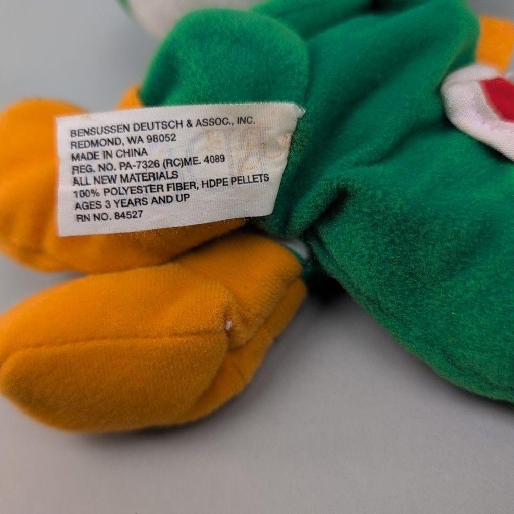 1997 Yoshi Green Plush Doll BD&A Super Mario Stuffed Toy Nintendo Collectible