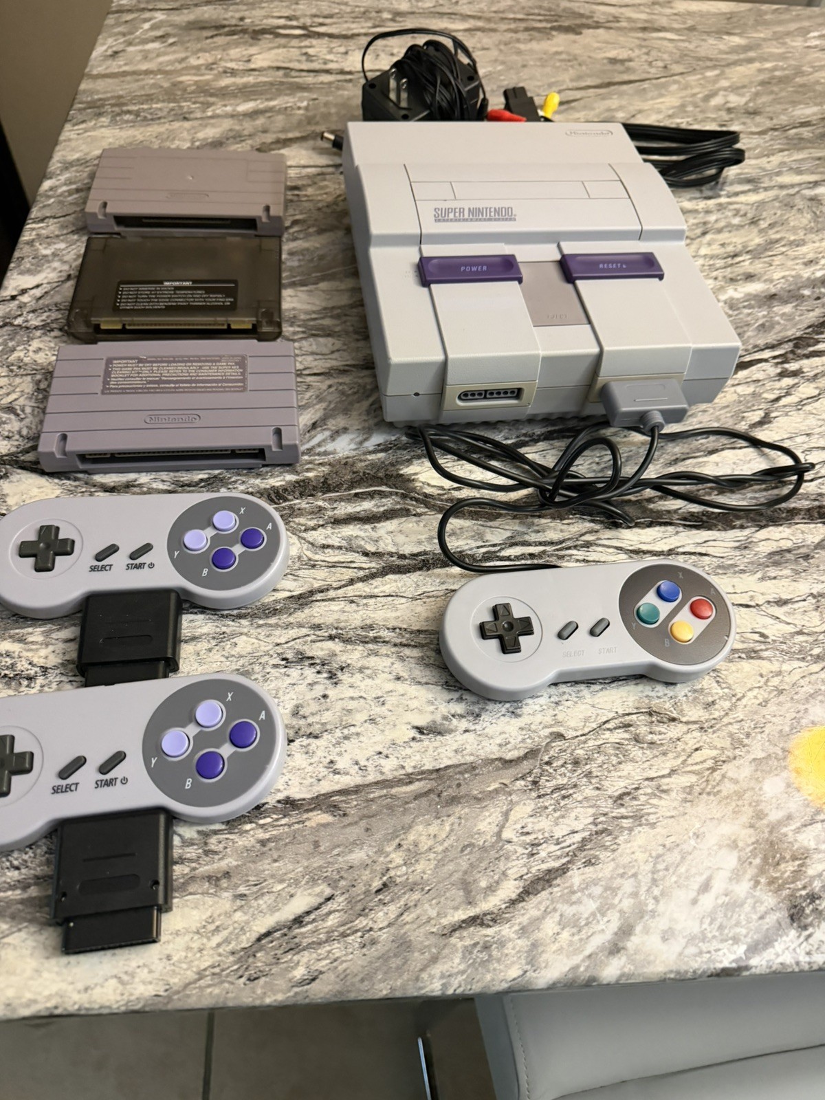 Original Super Nintendo Entertainment System Console SNES Video Game Bundle