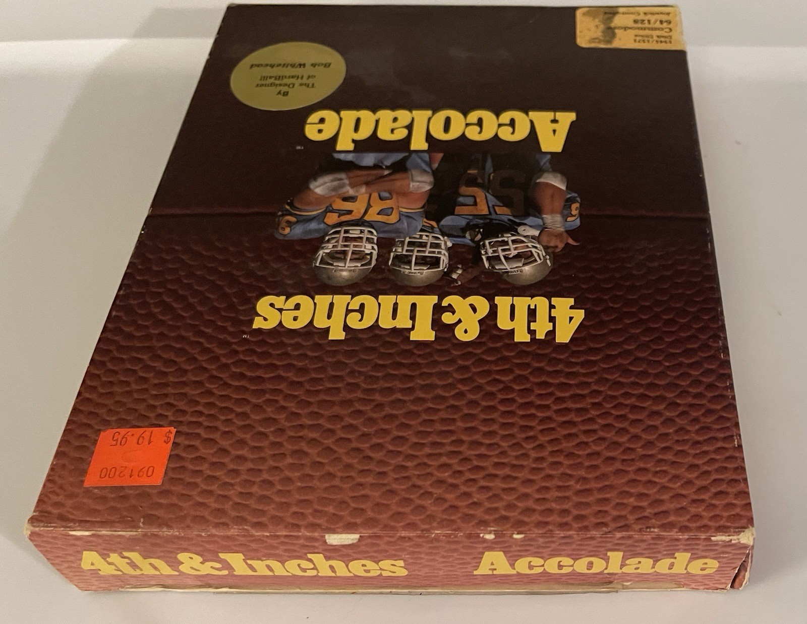 4th & Inches Football Accolade Tested Commodore 64 128 Disk Box Manual 1987 C64
