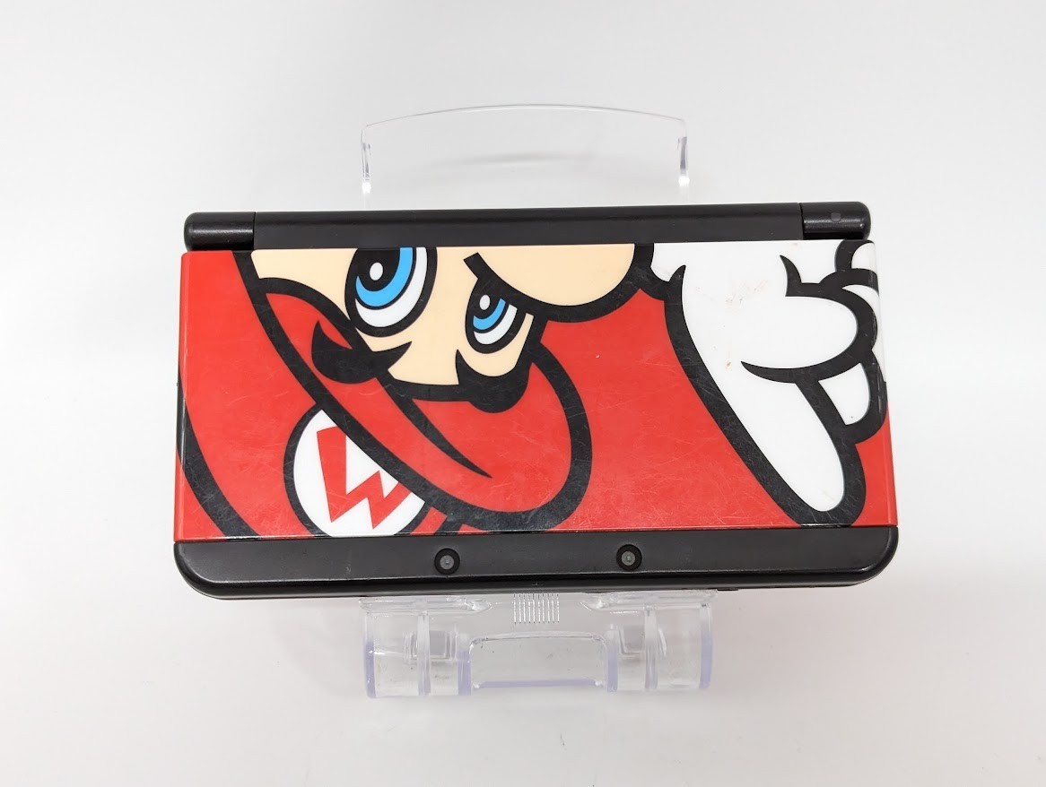 B349 Nintendo new 3DS console Black Plate No.001 Mario Japan w/pen adapter fx