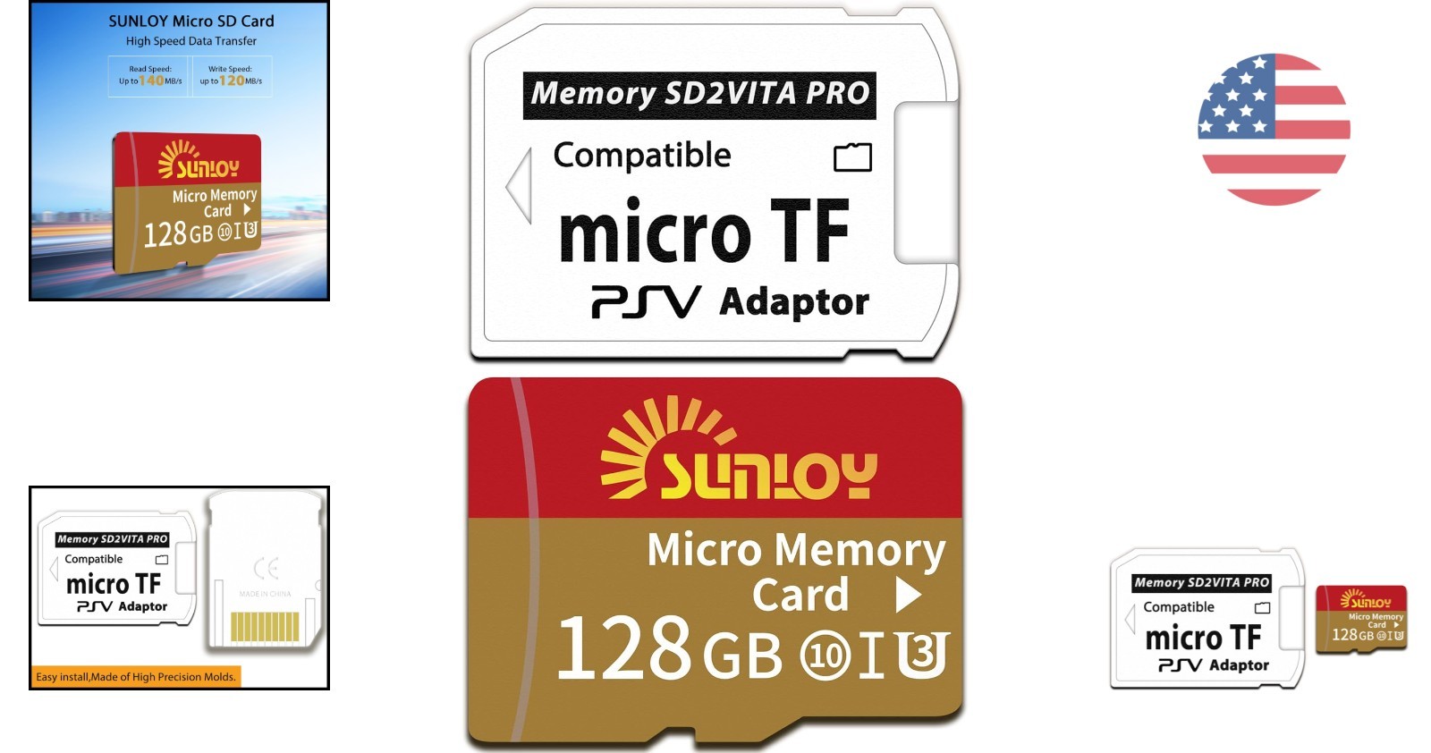 SD2Vita 6.0 PS Vita Memory Card Adapter + 128GB microSD for Ultimate Gaming