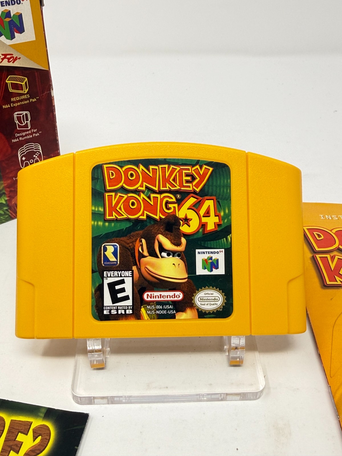Donkey Kong 64 Game box inserts jumper pack noEX pack Excellent