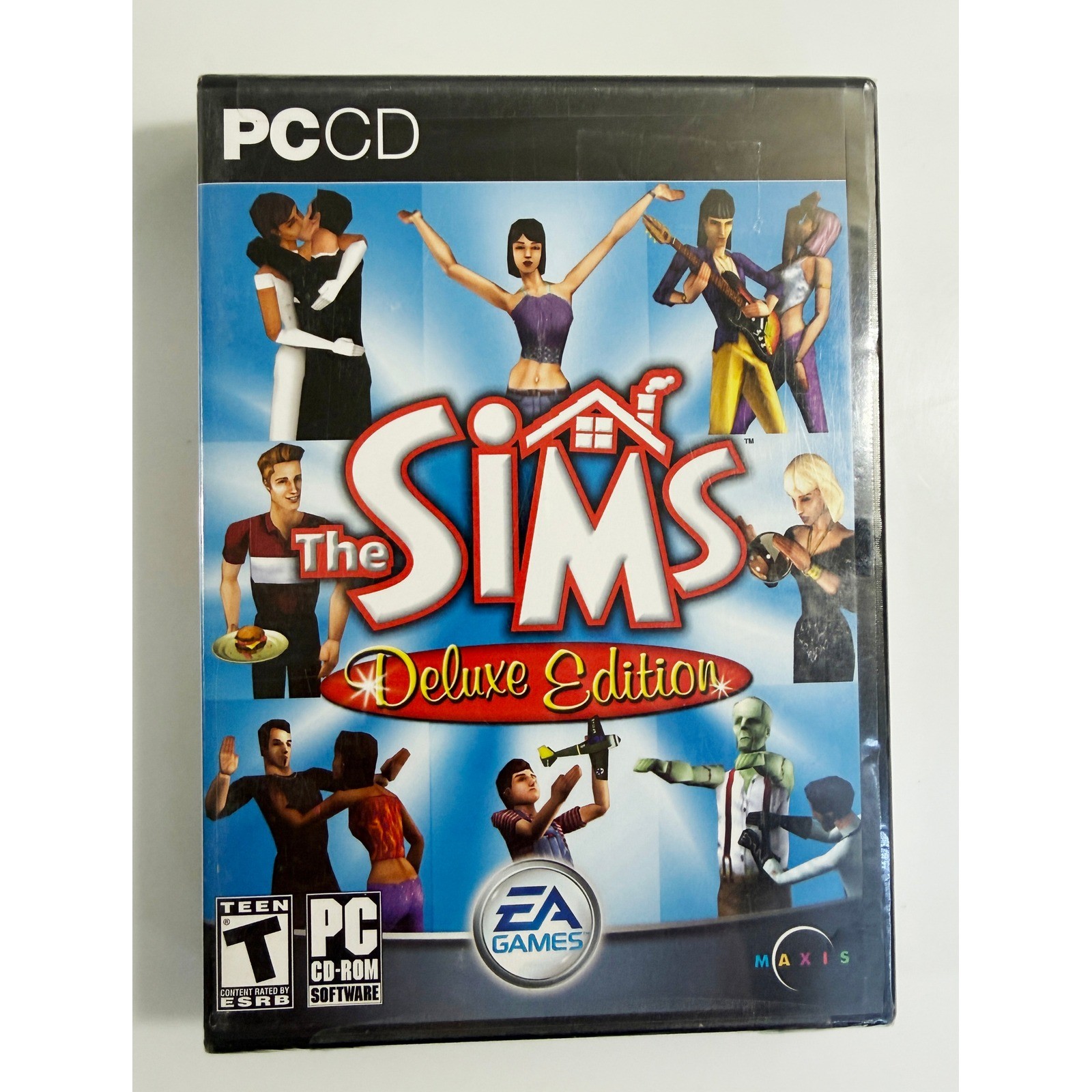 EA Games The Sims Deluxe Edition PC CD-ROM New Blue Life Simulation Game