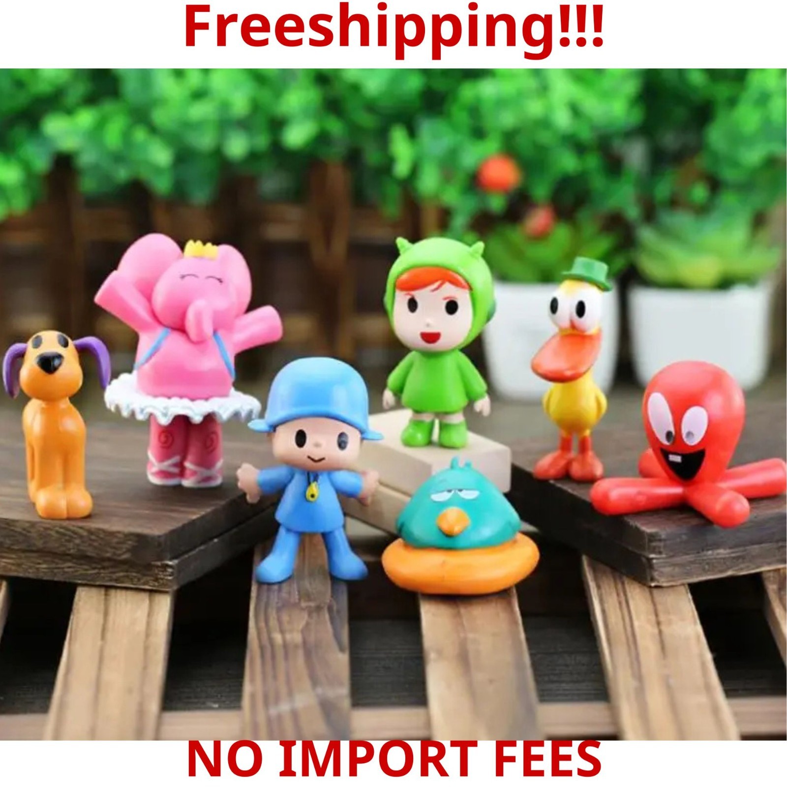 7pcs Set Pocoyo Action Figure Toy Pocoyo, Elly, Pato, Loula, Sleepy Bird