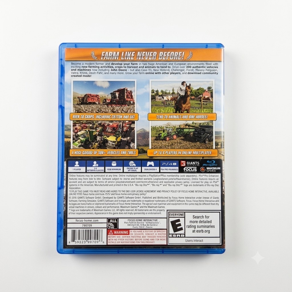 Farming Simulator 19 (PS4, 2018) Complete CIB Untested Disc Case Manual