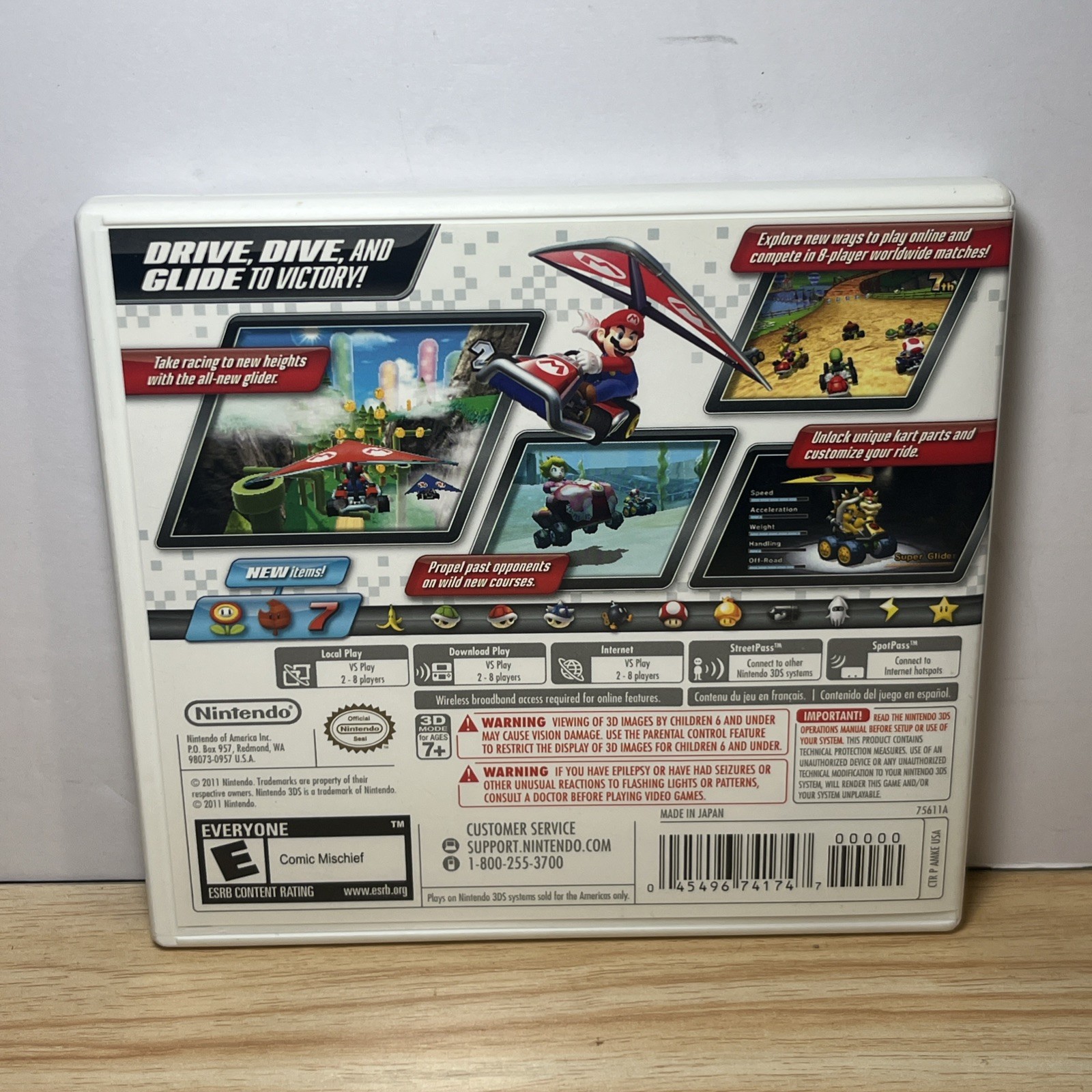 Mario Kart 7 (Nintendo 3DS, 2011) Authentic Tested Works