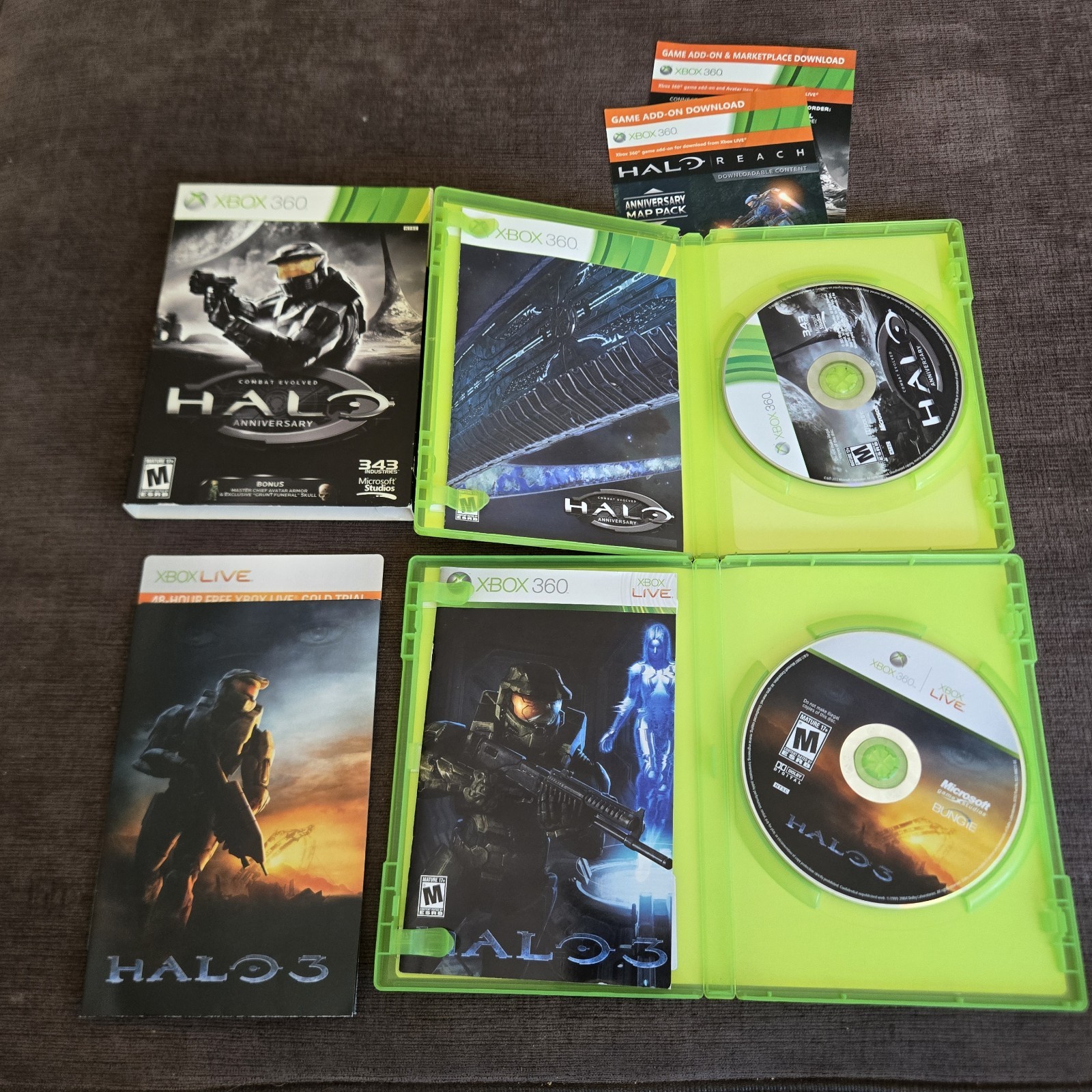Halo Bundle Xbox – 8 Game Lot Halo 1 2 3 3 ODST 4 Wars Reach Anniversary Tested
