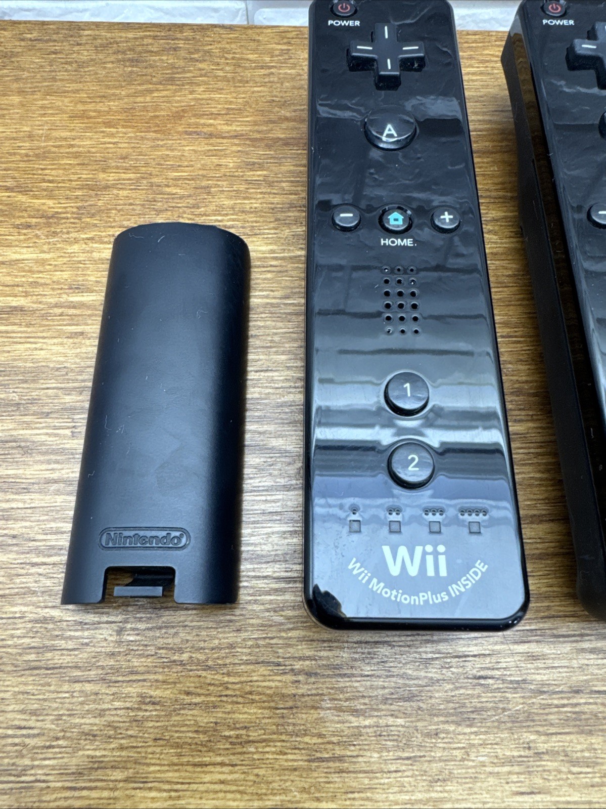Nintendo OEM Wii Remote Controller MotionPlus Black RVL-036 Tested Lot of 2