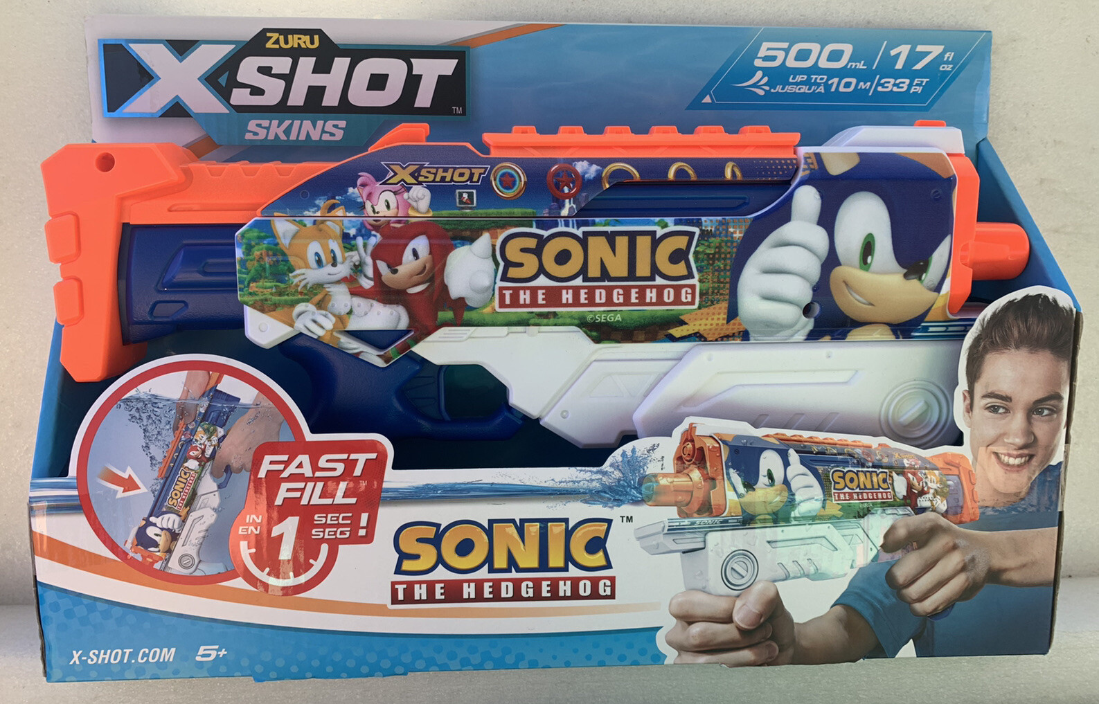 Sonic The Hedgehog Water Gun Zuru X-Shot Skins New Watergun