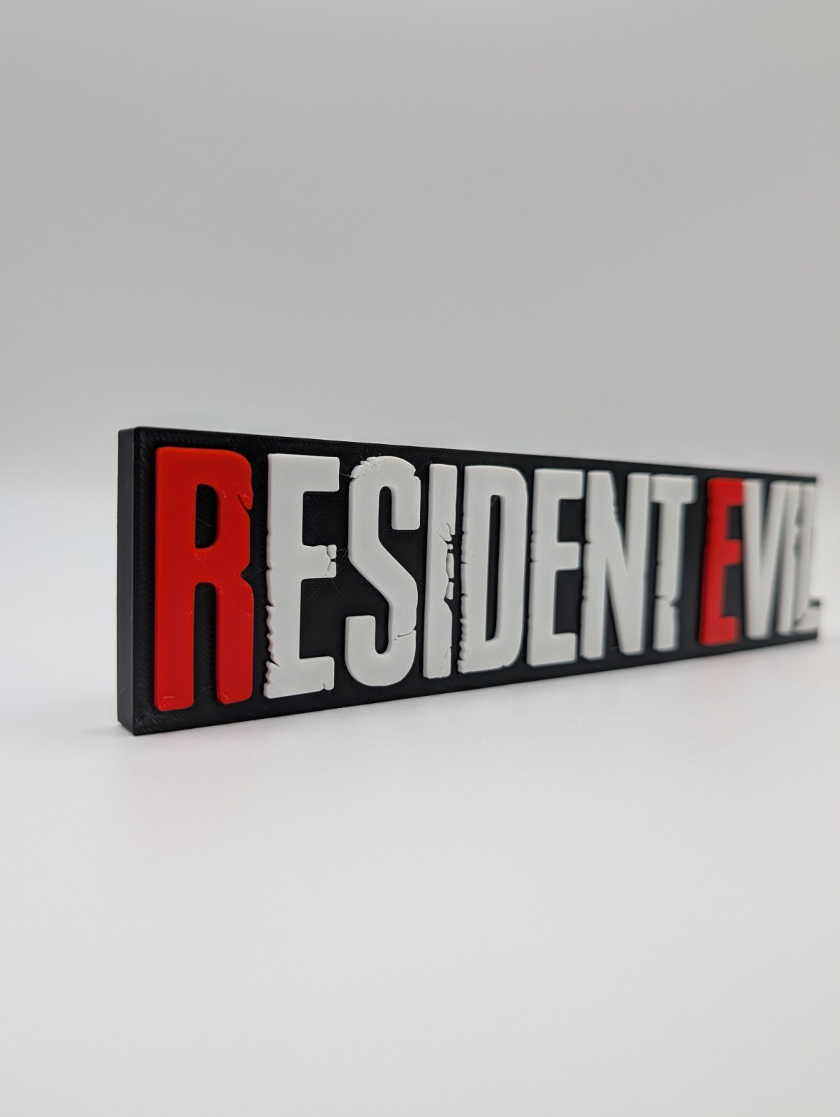 3D Printed Resident Evil Video Game Logo Display Sign For Video Game Collection