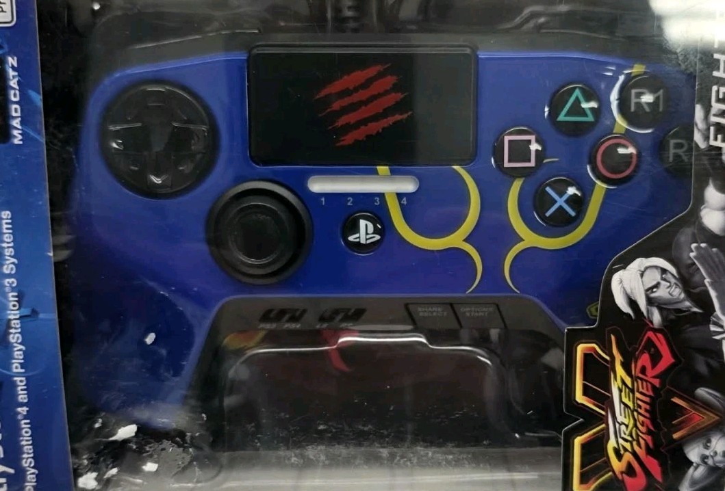Mad Catz Playstation Street Fighter V Fight Pad PRO PS3 PS4 Controller Blue *NEW