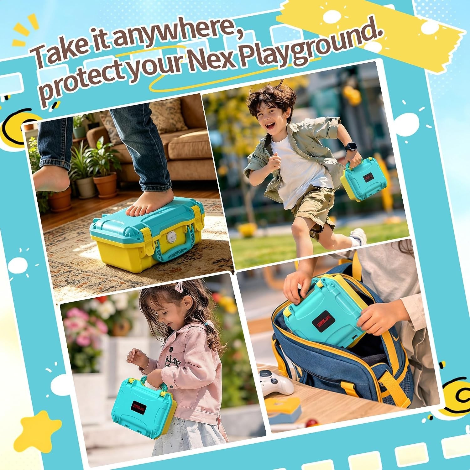 Hard Shell Carrying Case for NEX Playground Game System Storage Case Waterproof