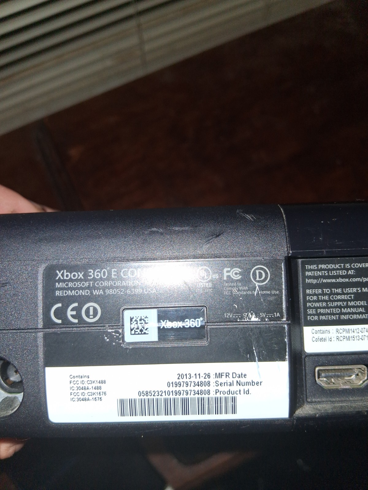 Microsoft Xbox 360 E Black Home Console Wi-Fi HDMI MPN 1538 2014