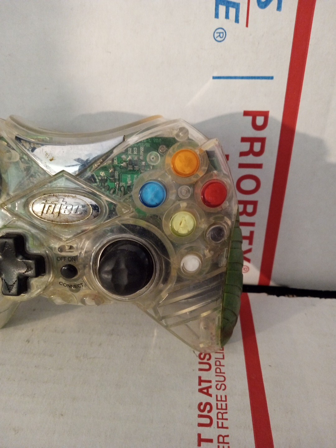 Parts Only Intec Wireless Battery Powered Xbox Controller w/ Corrosion ~ T3#12