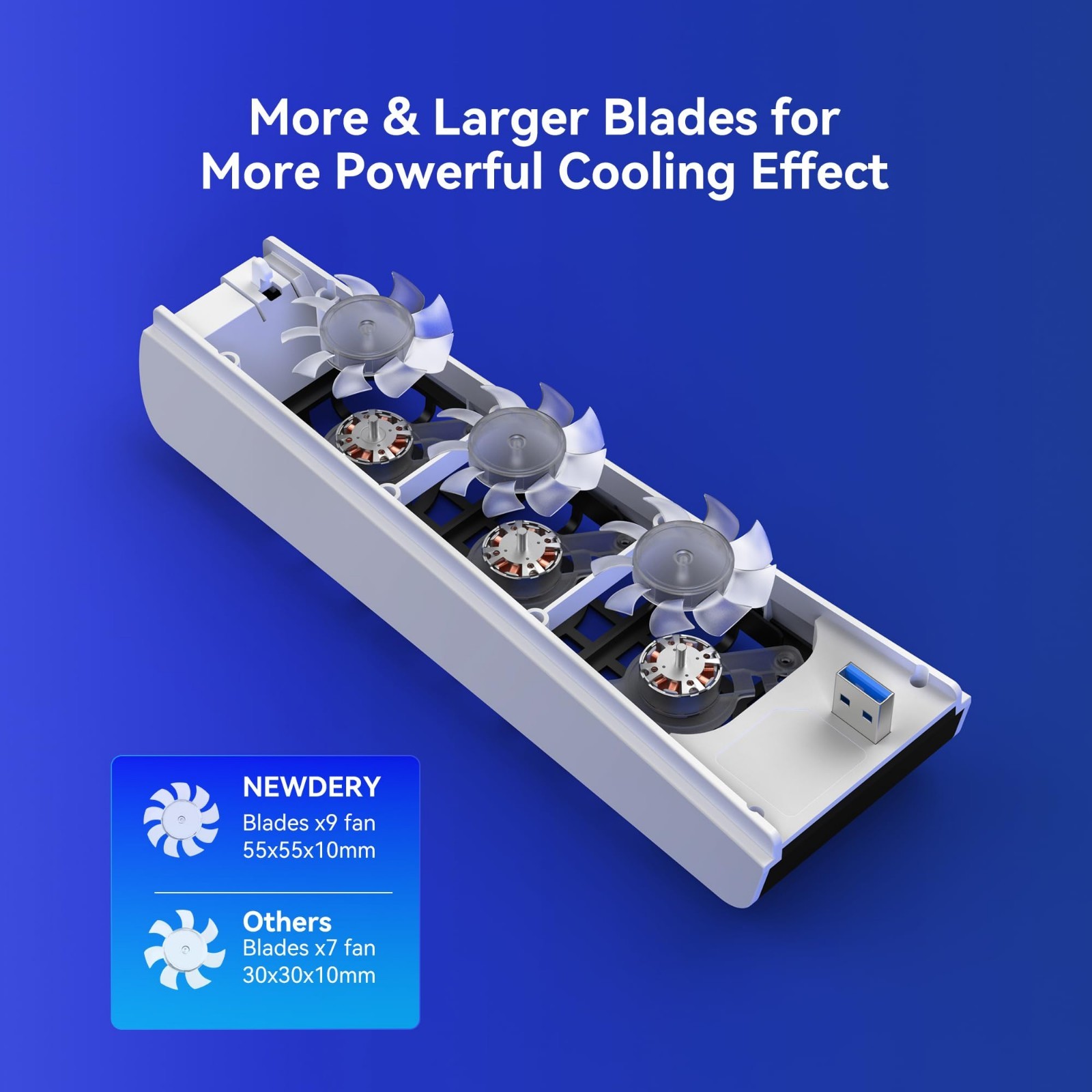 NEWDERY Cooling Fan for PS5 Larger Fan Quiet Cooler With Auto Speed 9-Blades
