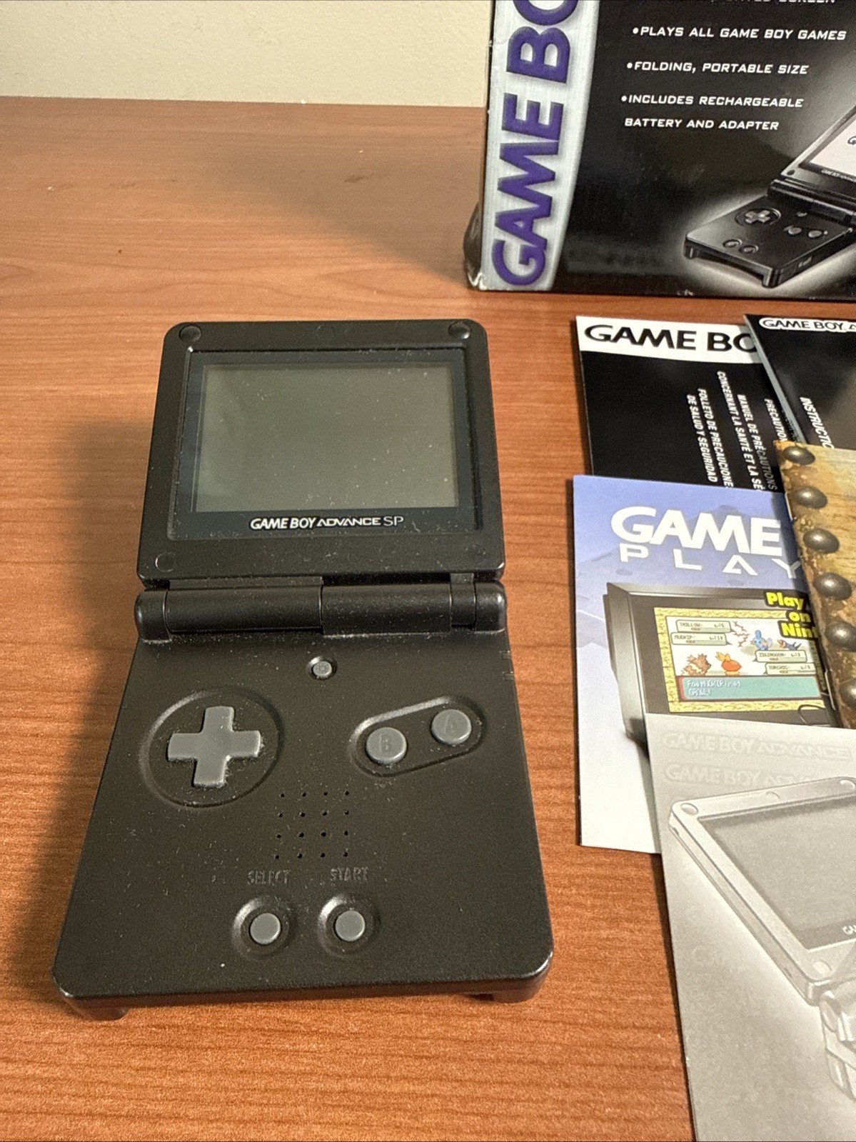 Nintendo GameBoy Advance SP Onyx Black Handheld Game System CIB W/ Manuals