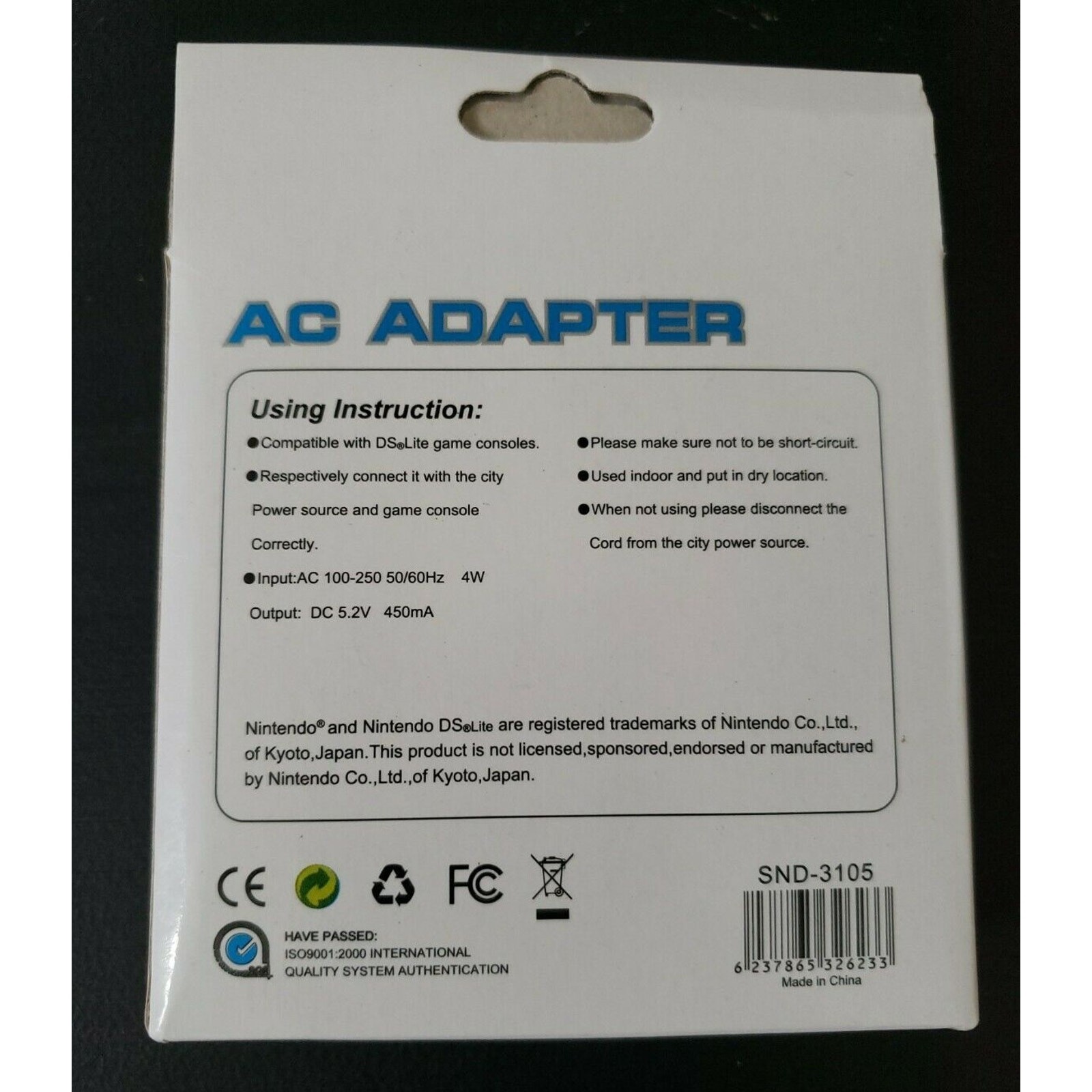 DS Lite – AC Adapter