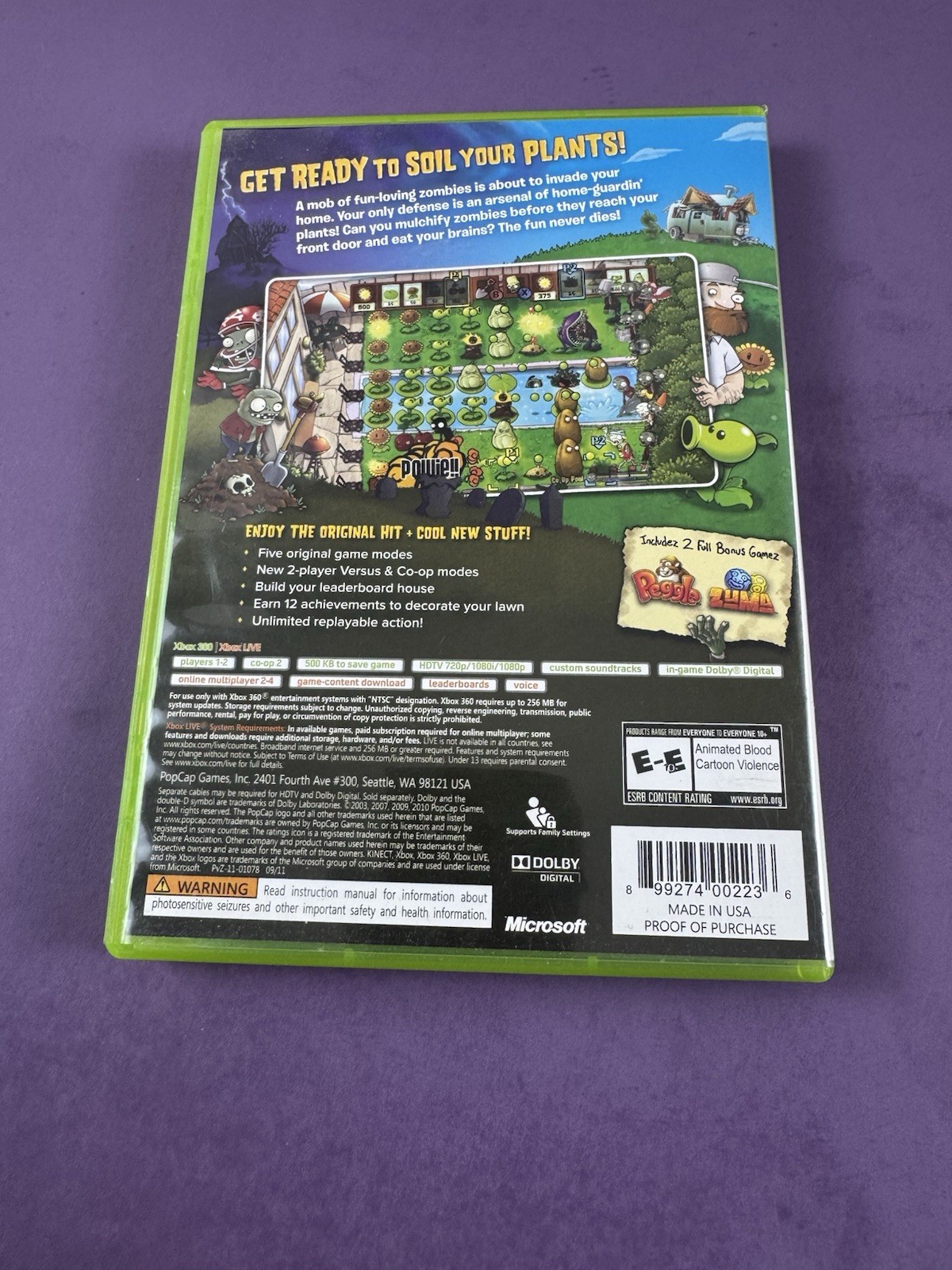 Plants Vs Zombies & Dark SoulsXbox 360 Lot Tested