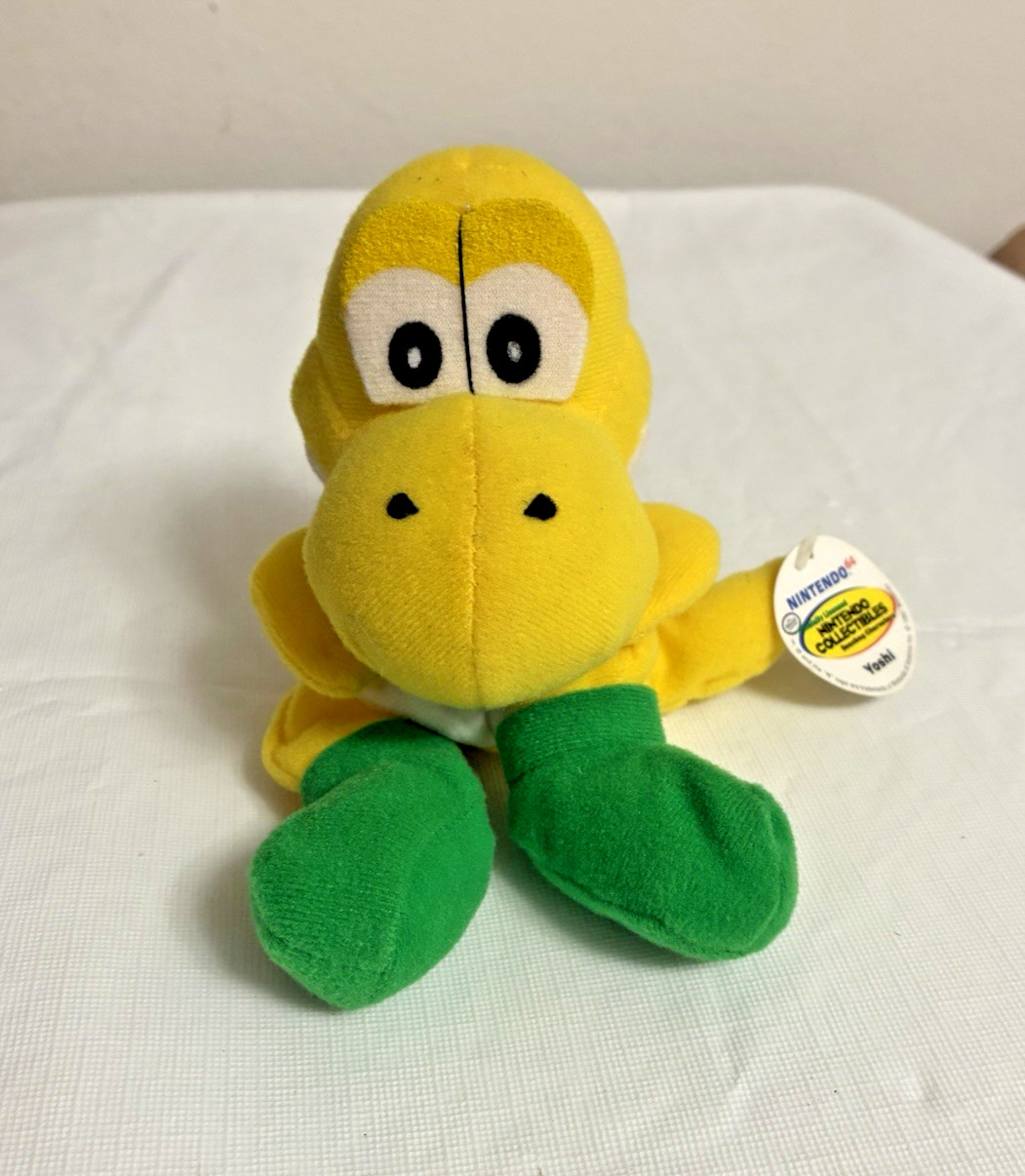 Nintendo 64 Collectibles – Yellow YOSHI – Mario Bros BD&A Beanbag – Rare Vintage