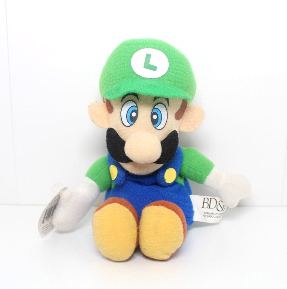 Vintage Nintendo 64 Luigi Beanbag Plush Doll + Hang & Tush Tag (BD&A, 1997)