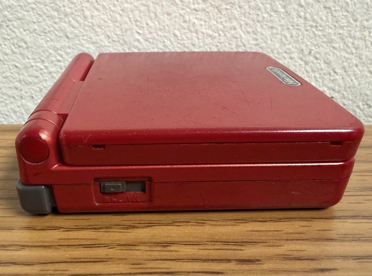 Nintendo Game Boy Advance SP Console (AGS-001) Flame Red Tested – No Charger