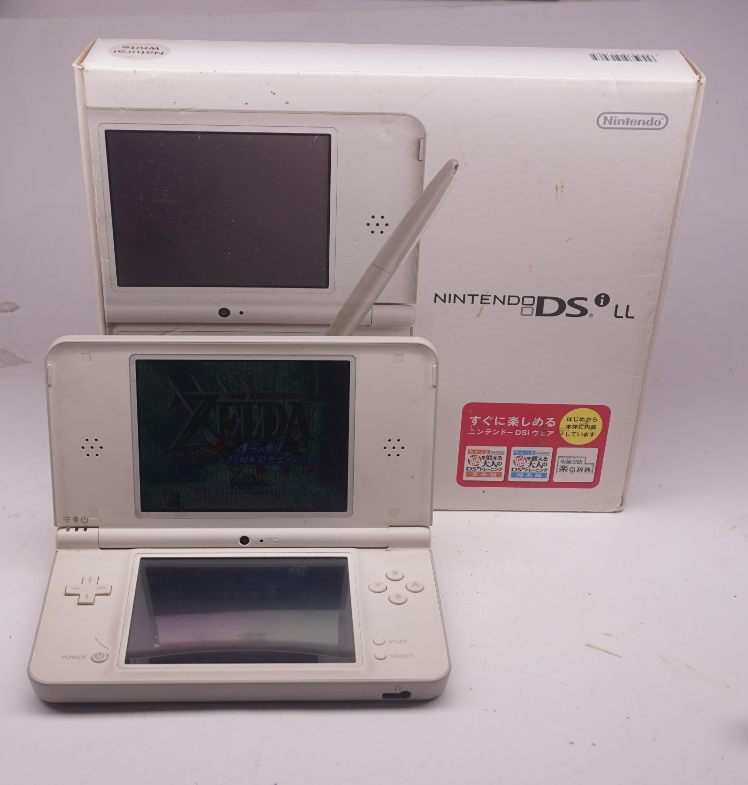 Nintendo DSi XL LL White Console JAPAN REGION with Box Preinstalled JP Zelda