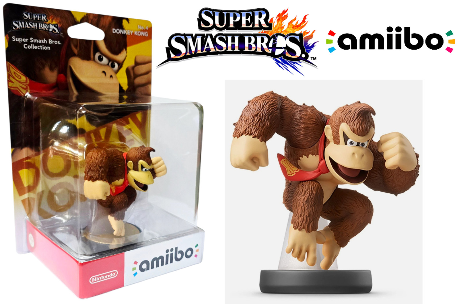Donkey Kong Amiibo Super Smash Bros Sealed Nintendo Figure Compatible w/ Switch