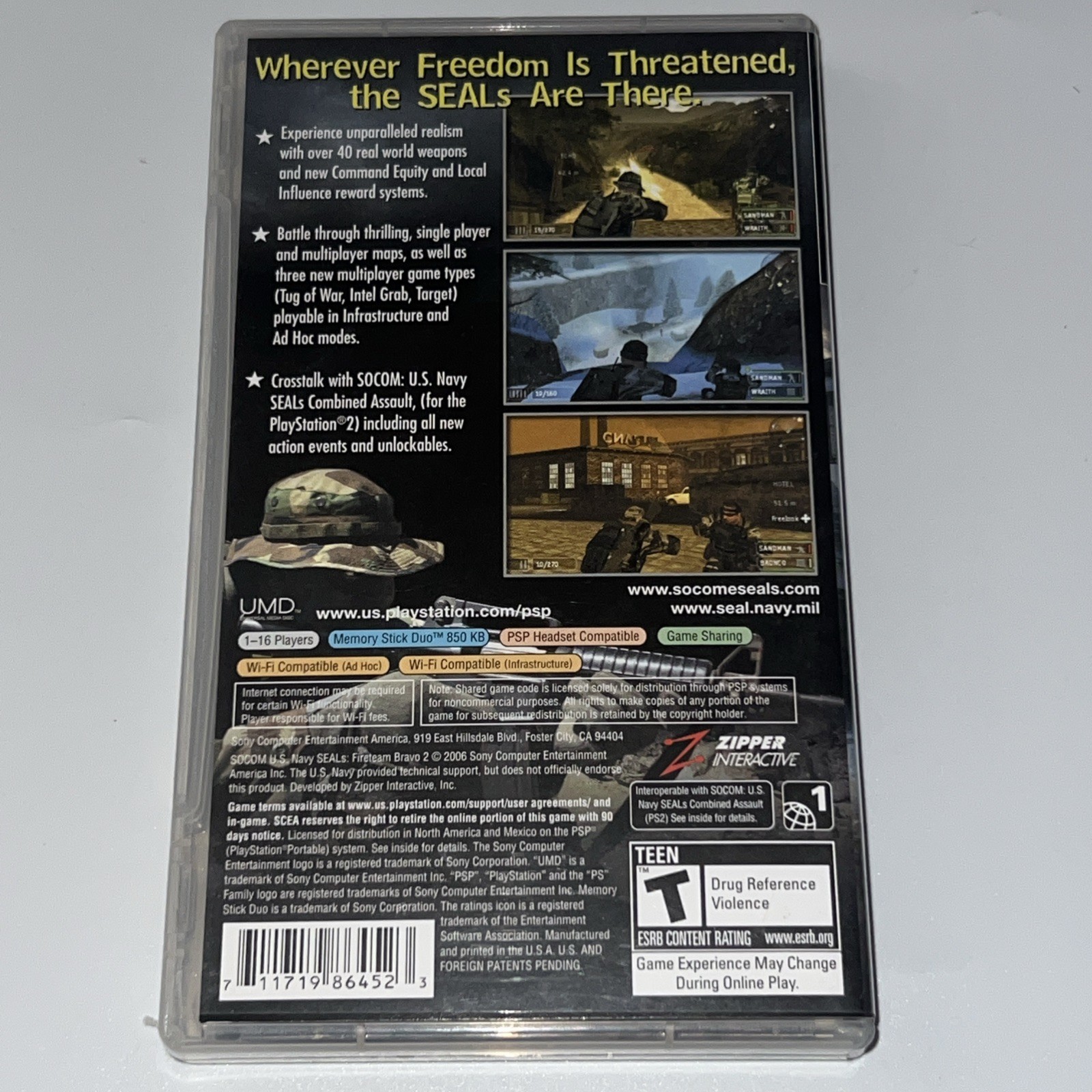 SOCOM: U.S. Navy SEALs — Fireteam Bravo 2 (Sony PSP, 2006) CIB Very Good Tested