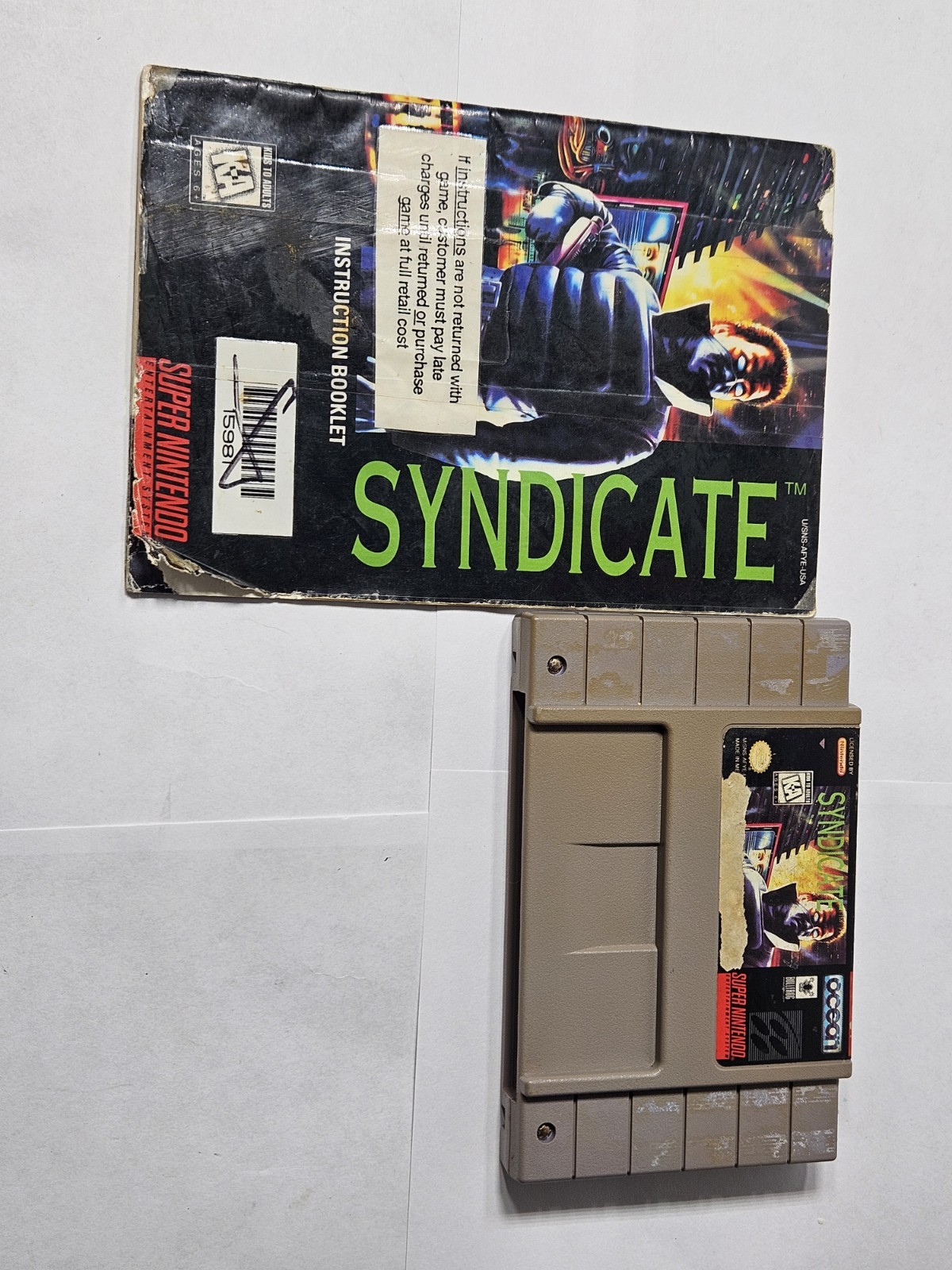 Syndicate (Super Nintendo SNES, 1993) Game Cartridge & Manual Rare – No Box