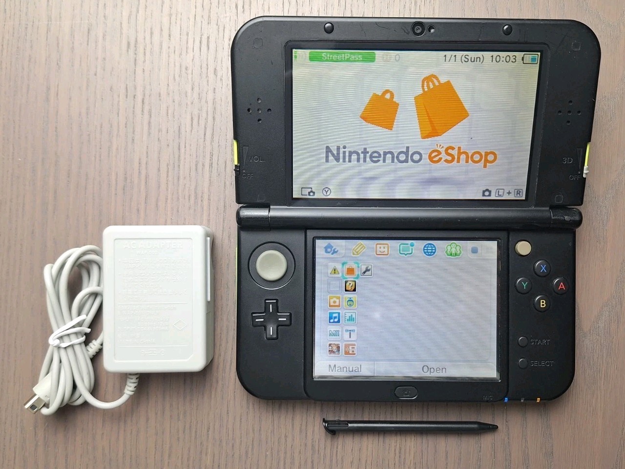 New Nintendo 3DS XL Lime Black | Charger + 32GB SD Card | Region Free