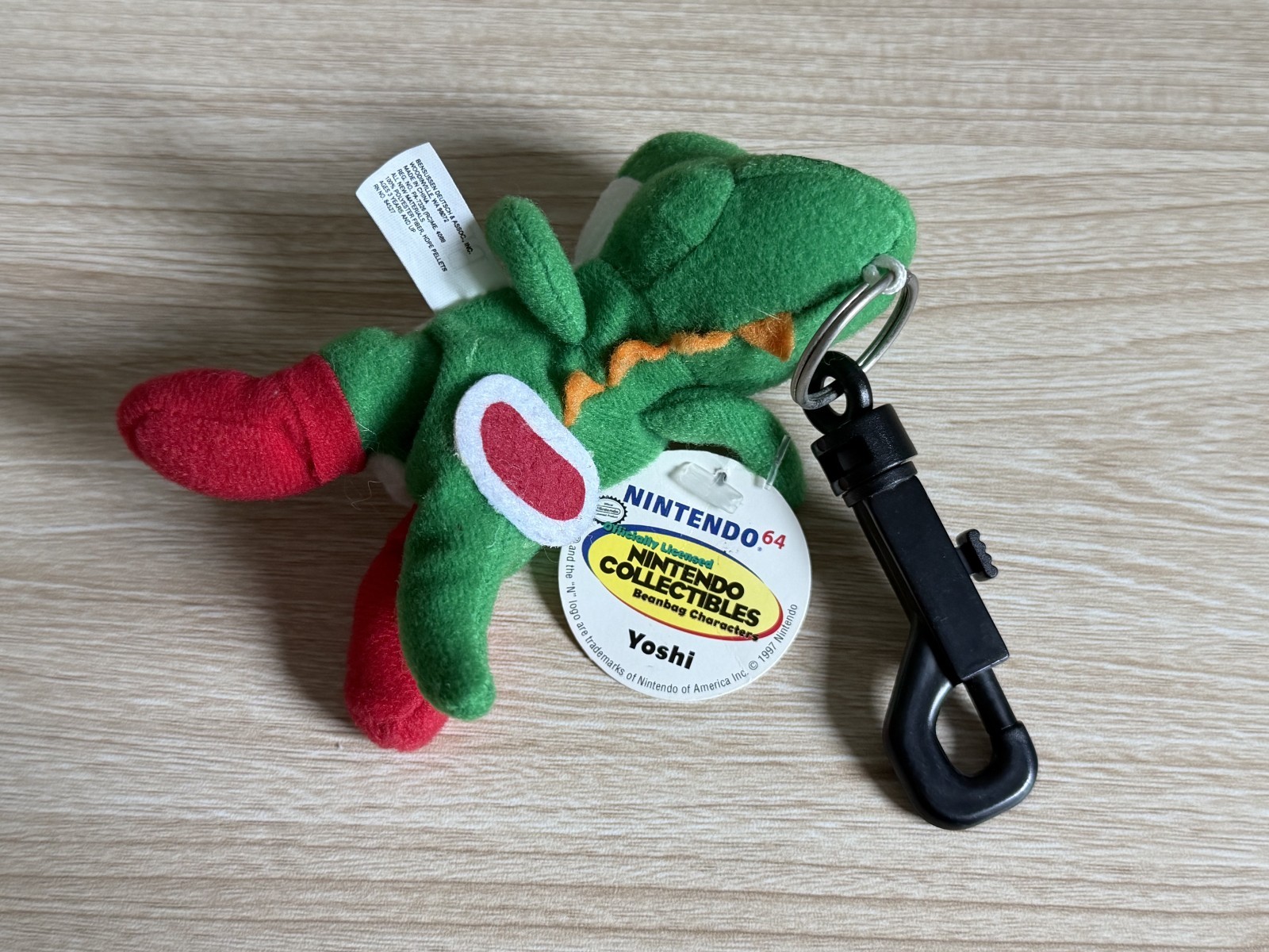 Yoshi Nintendo 64 N64 Plush Keychain w/ Clip Stuffed Animal Figure BD&A w/ Tag