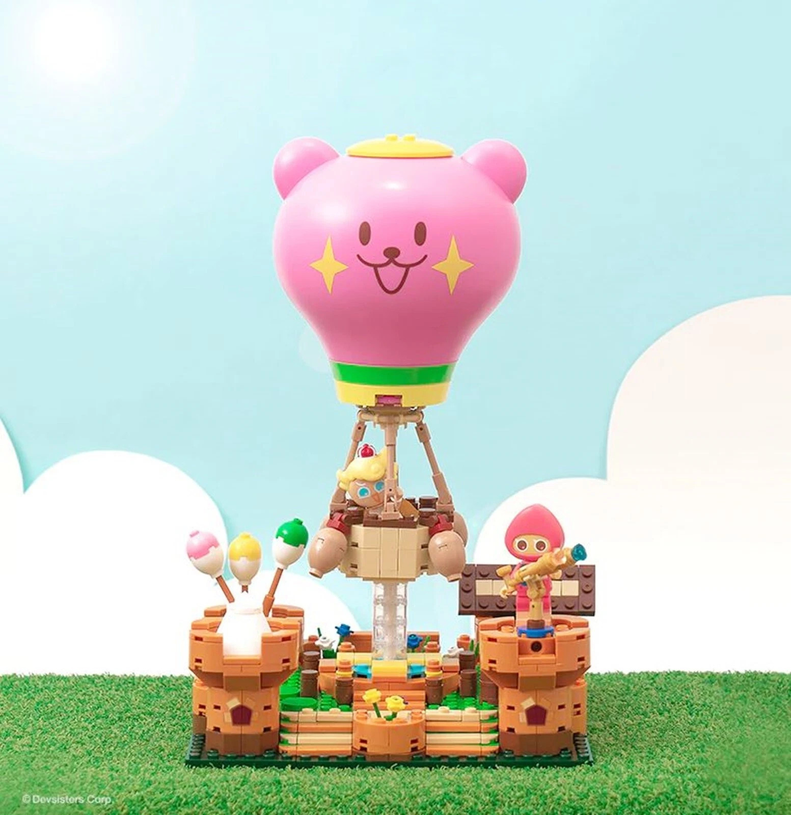 USA Bear Jelly Hot Air Balloon Dock Cookie Run Kingdom Official Brick Limited