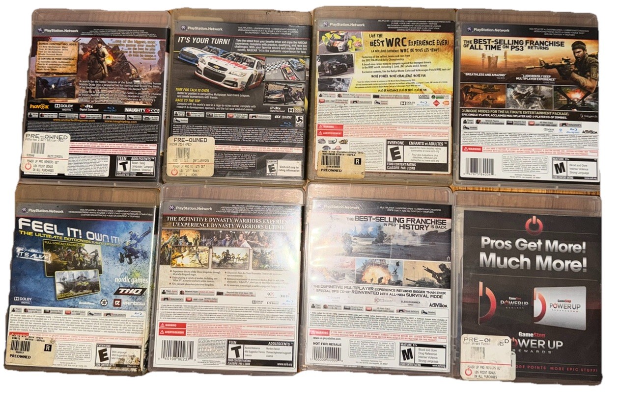 PlayStation 3 PS3 Game Lot of 8 Call Of Duty Uncharted Nascar Street Fighter