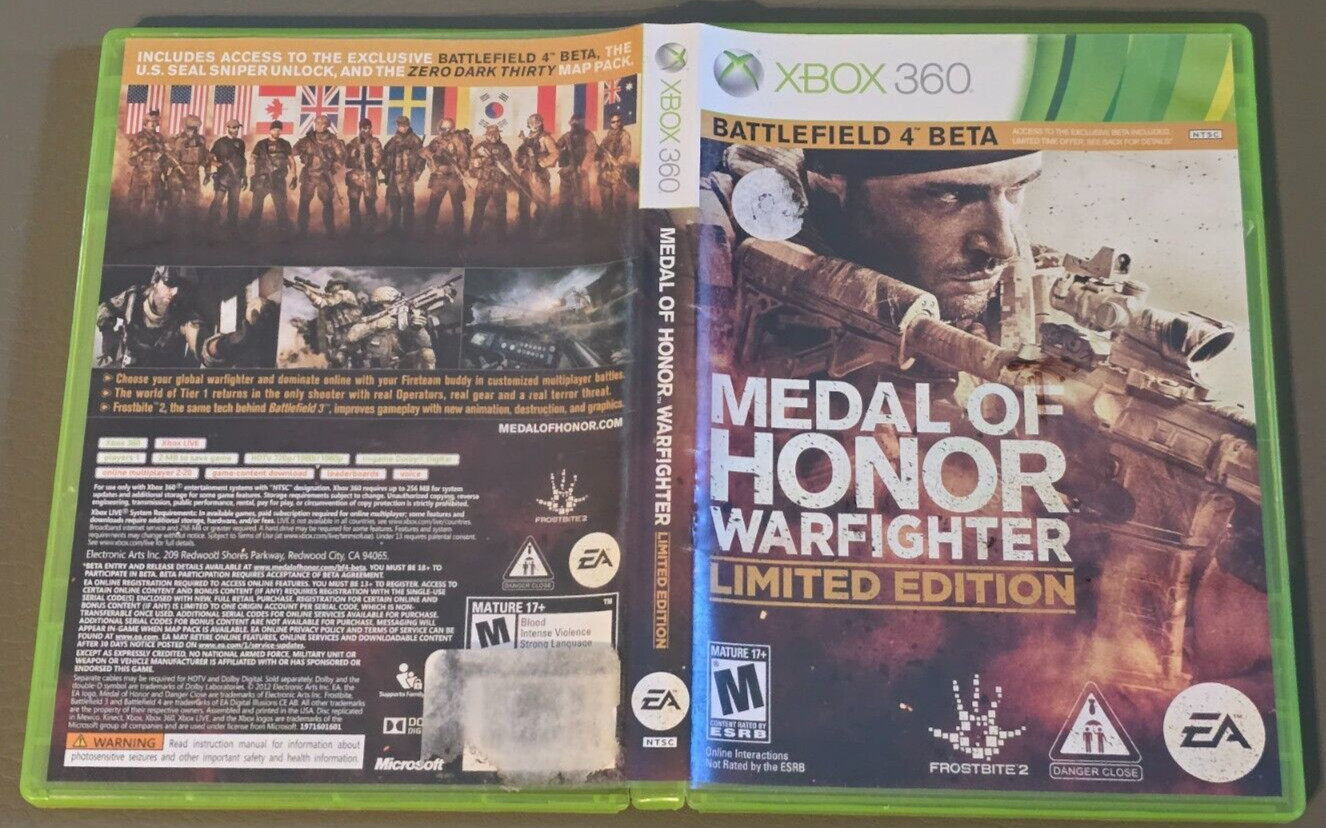 Medal of Honor Warfighter Limited Edition Xbox 360 Loose Tested