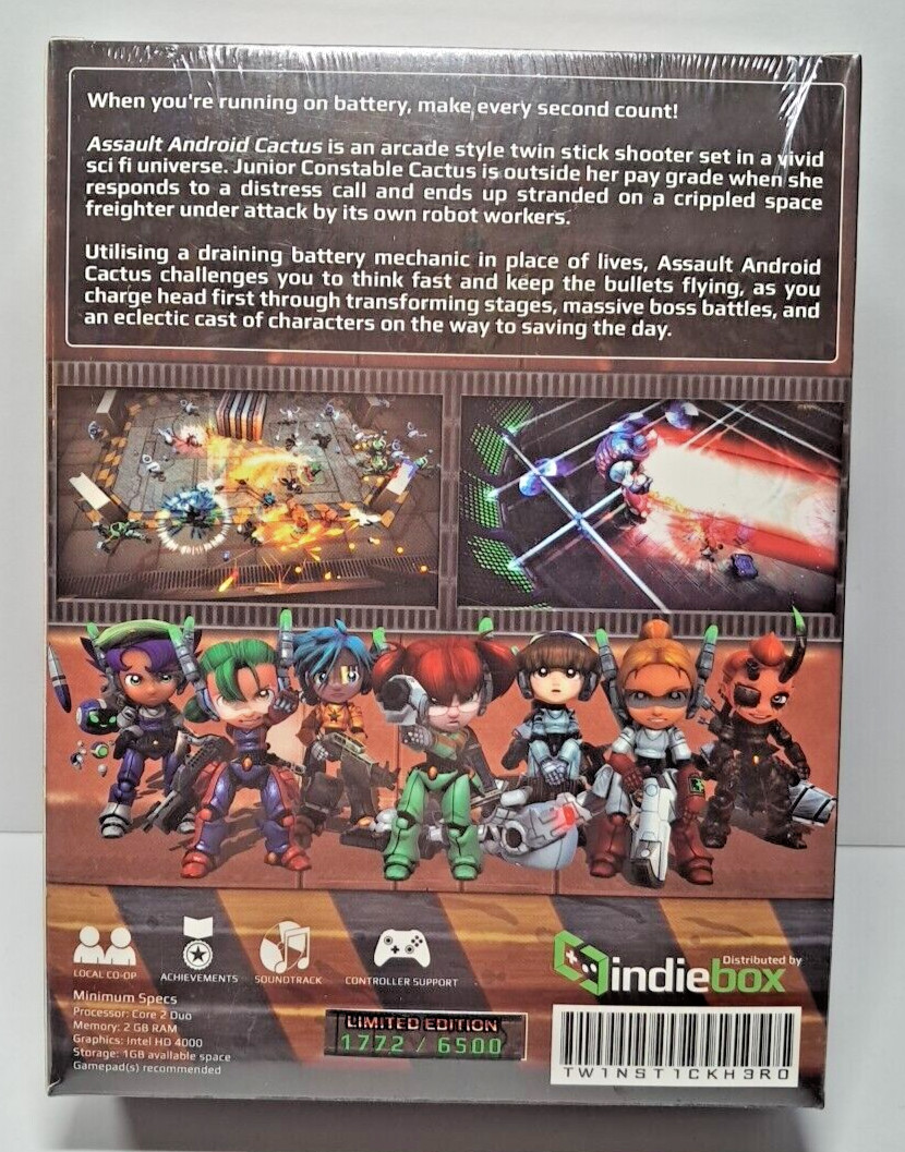 Assault Android Cactus Indiebox PC Game Limited Edition New Sealed 1772/6500