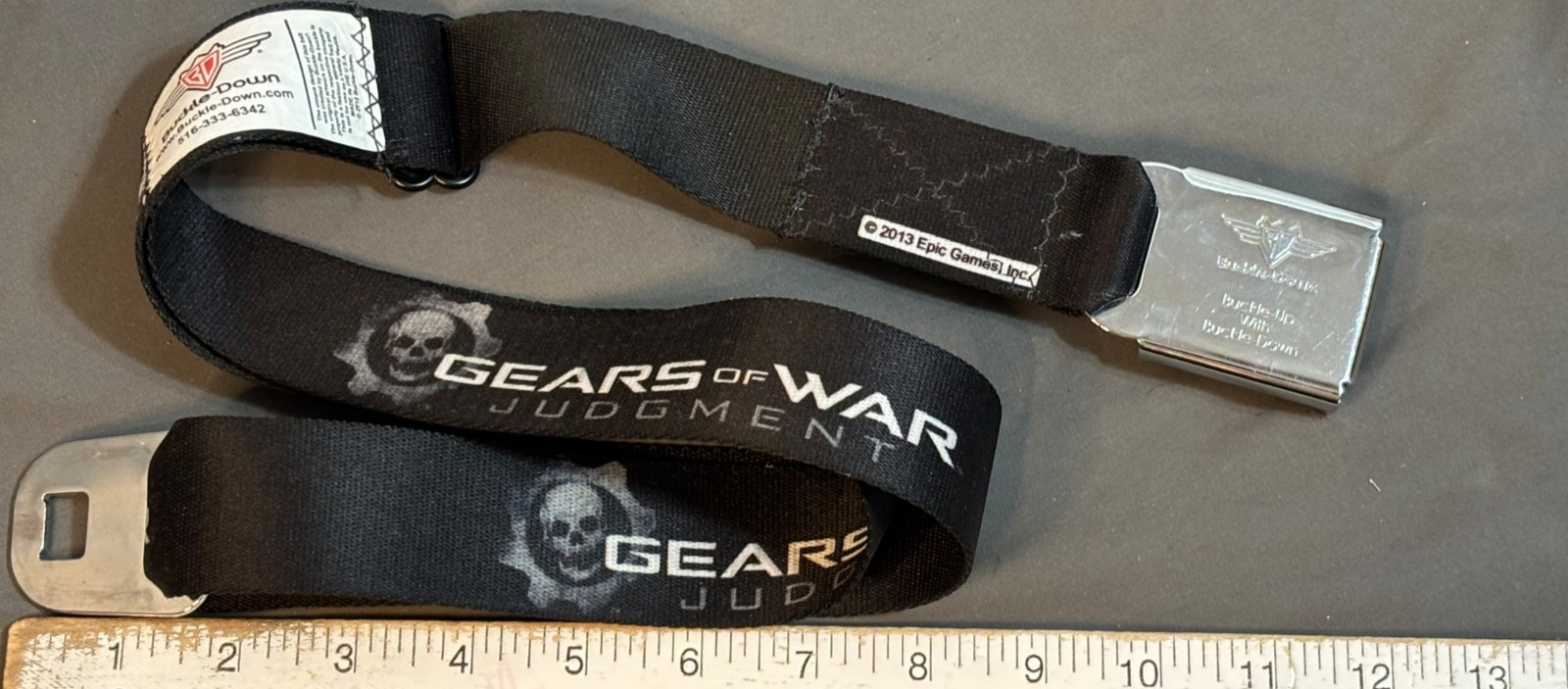 28″ Buckle-Down GEARS OF WAR JUDGEMENT Seat Belt Buckle 2012 2013