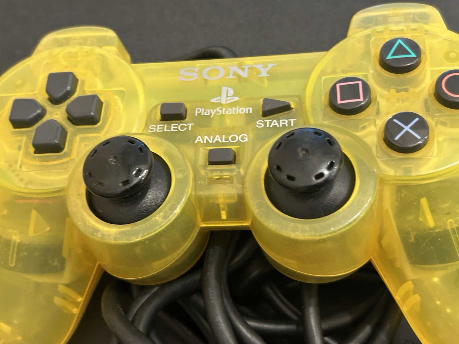 SONY PlayStation PS2 Official DualShock2 Lemon Yellow SCPH-10010 Controller RARE