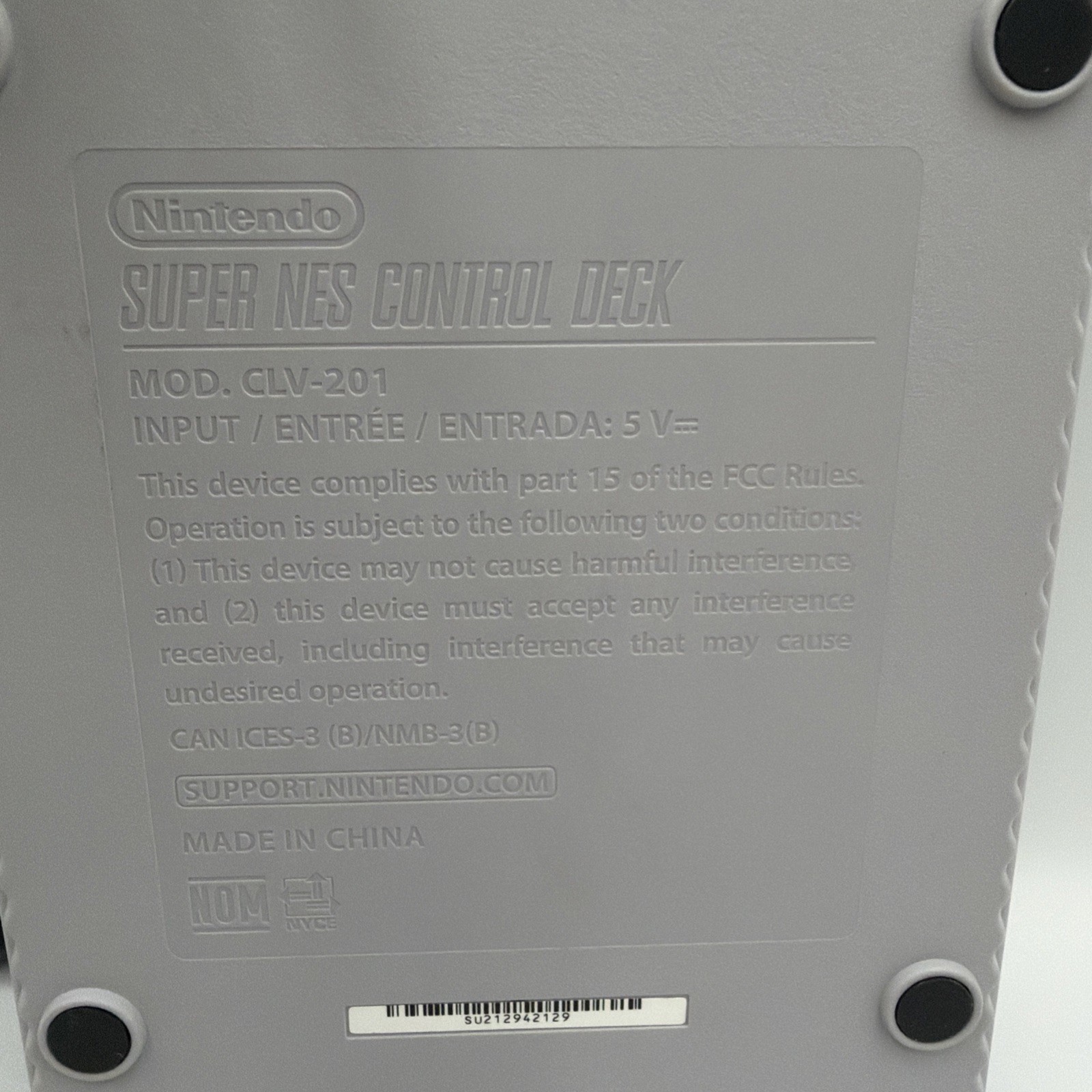 Nintendo Super NES Classic Edition Mini Console CLV-201 w/2 Controllers no box