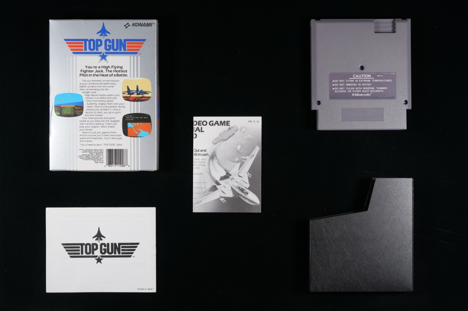 Top Gun (NES, 1987) – PSA 9.0 CIB – GSI: Top Gun Contest Form (KON‑TG‑US) – 9.6