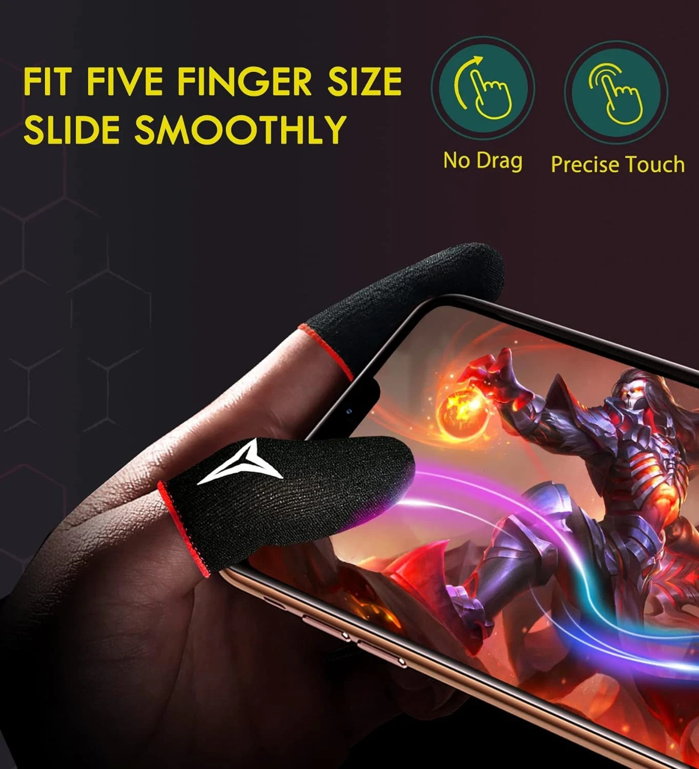 Finger Sleeve for Gaming10pcs 0.3mm Fiber Anti Sweat E-Sports Finger Glove, Brea