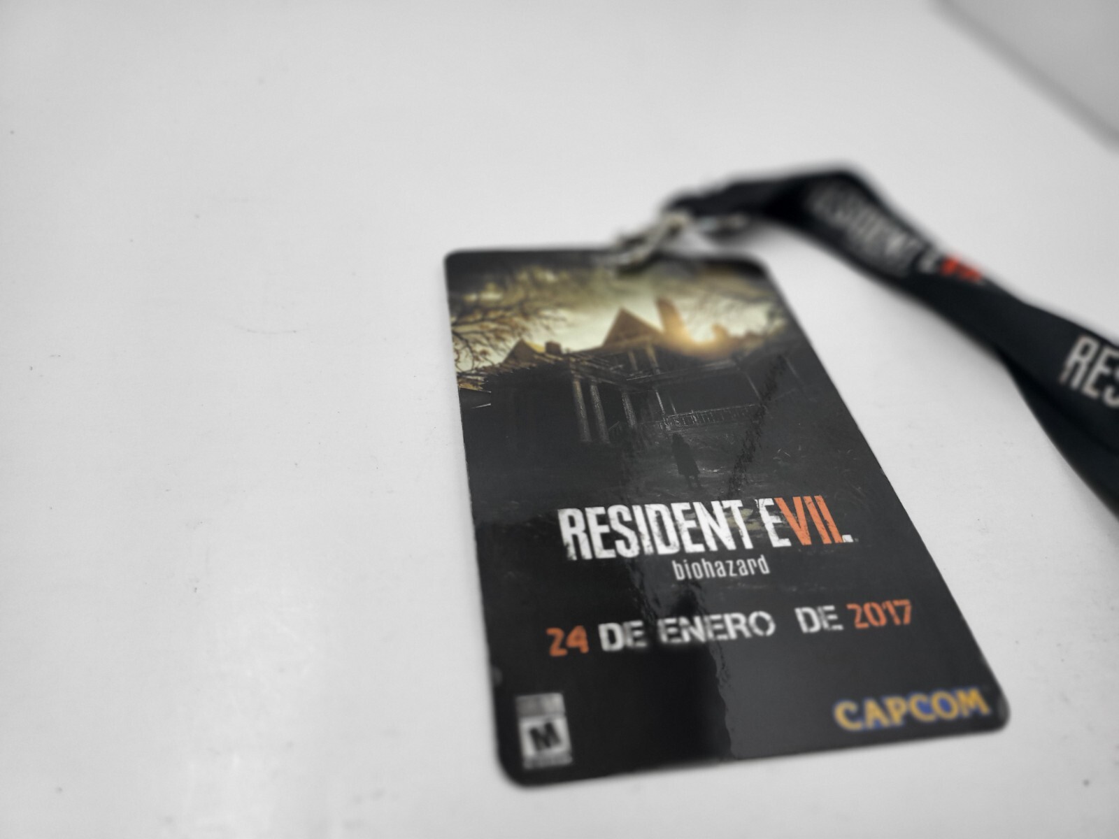 2X LOT NEW CAPCOM RESIDENT EVIL 7 BIOHAZARD LANYARD BADGE HOLDER & CLIP
