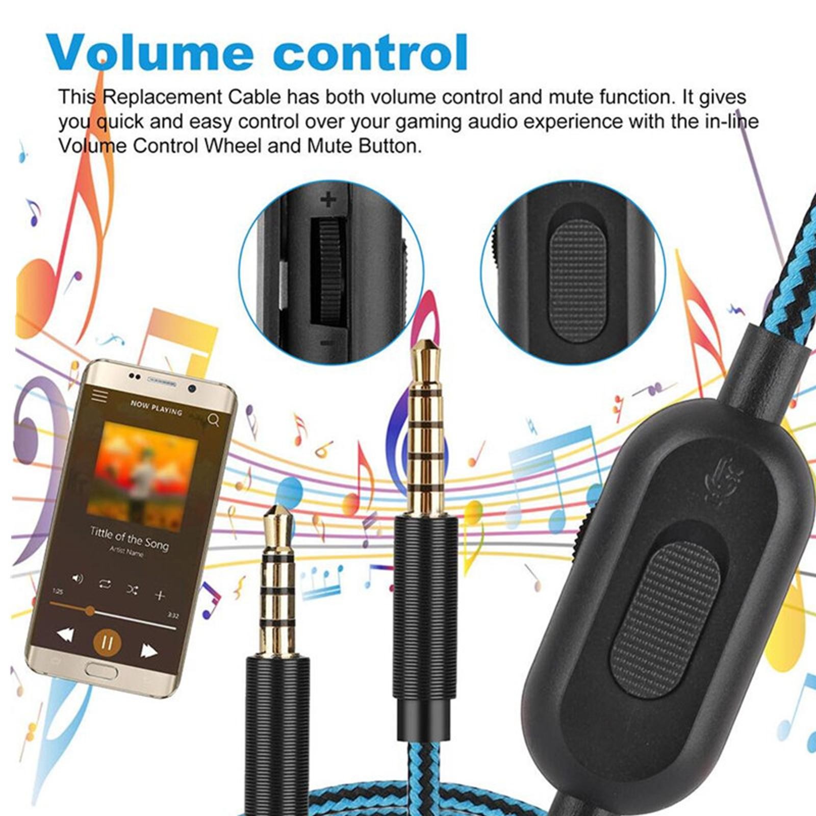2M Audio 3.5mm To 3.5mm Stereo Cable Cord For Astro A10 A40 A30 Gaming Headset b