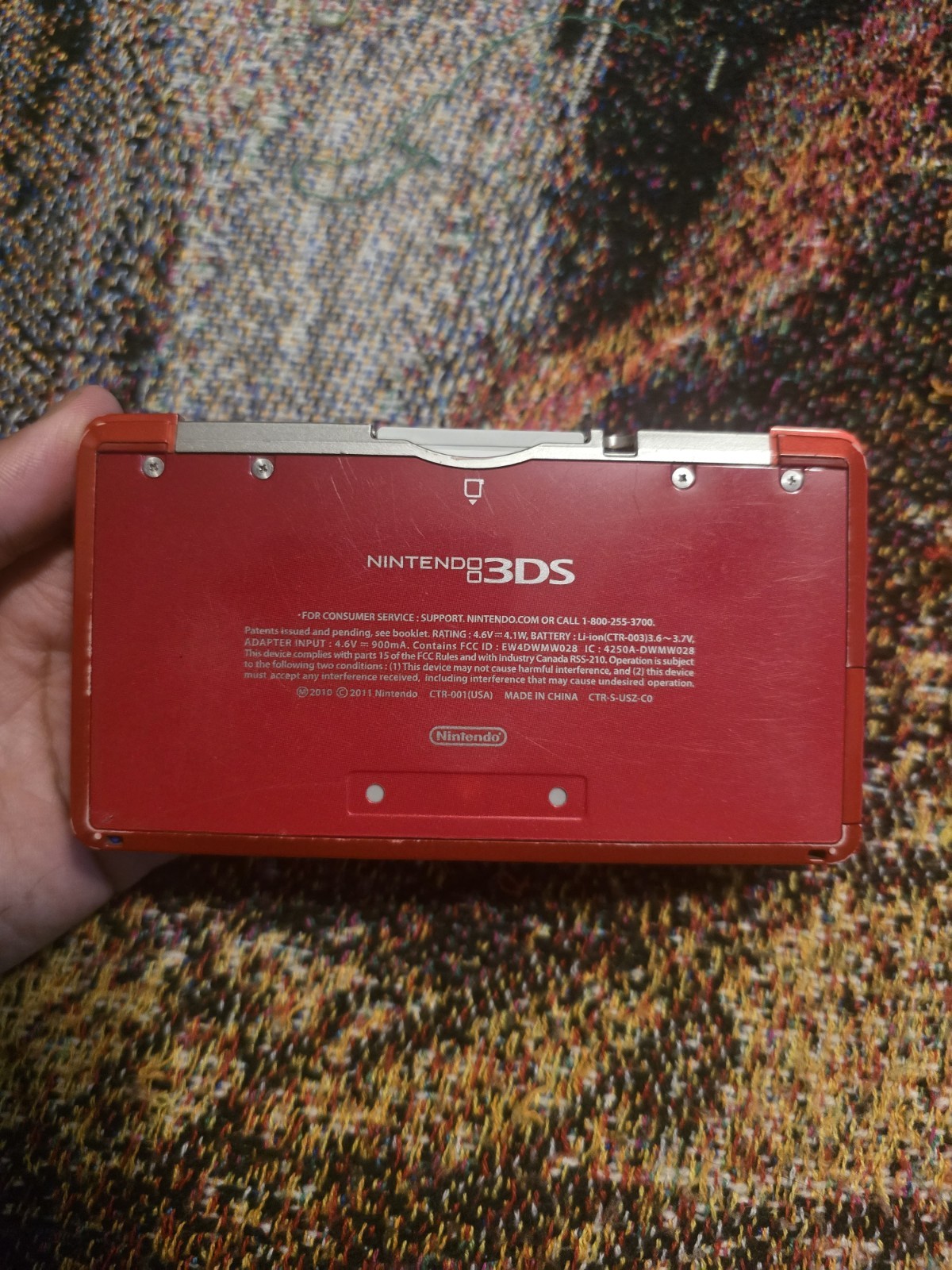 Nintendo 3DS Handheld System – Flame Red W/ Donkey Kong Country Returns 3D READ